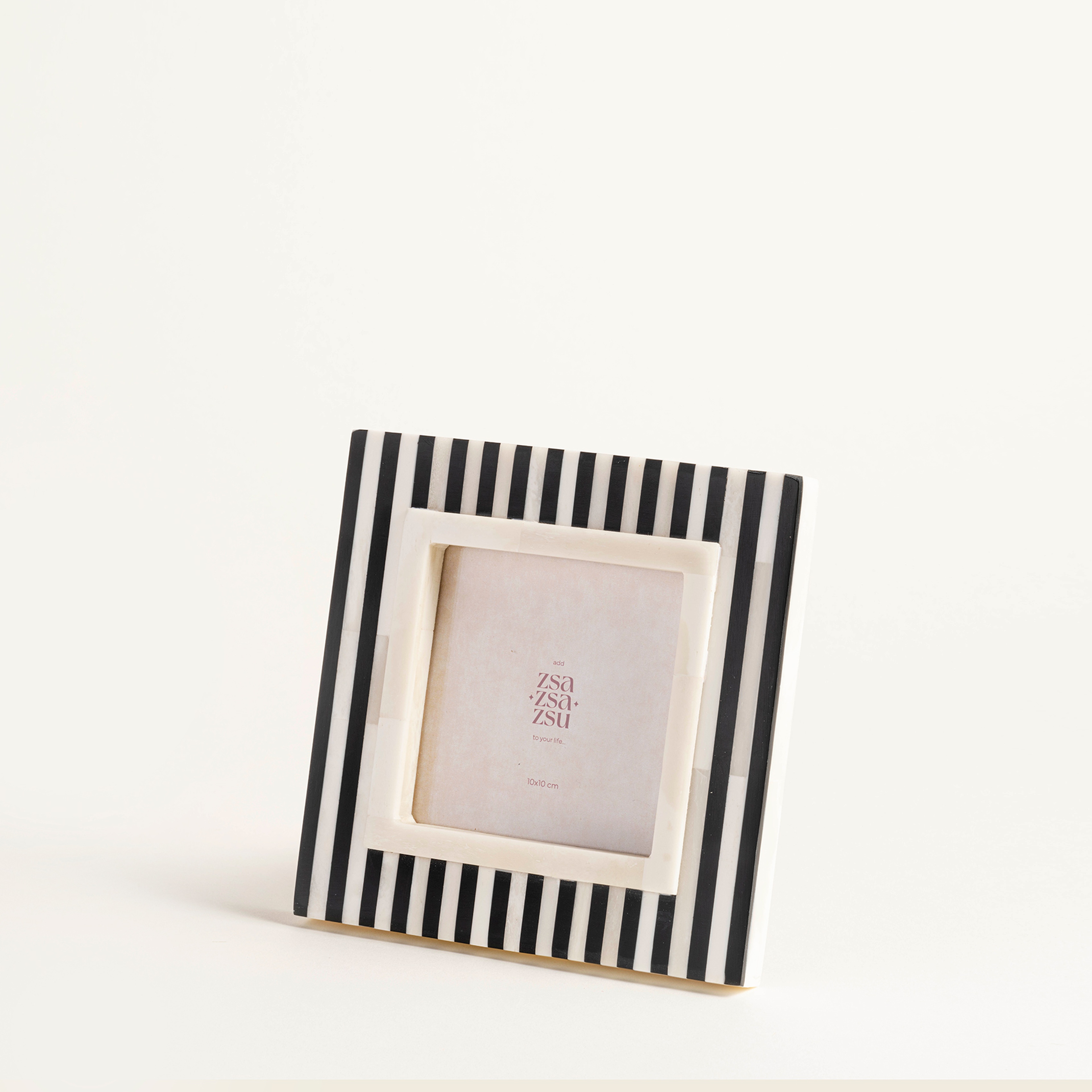 Jewar Kemik - Reçine - Mdf Çerçeve 16.2x16.2x2 Cm Sıyah-beyaz