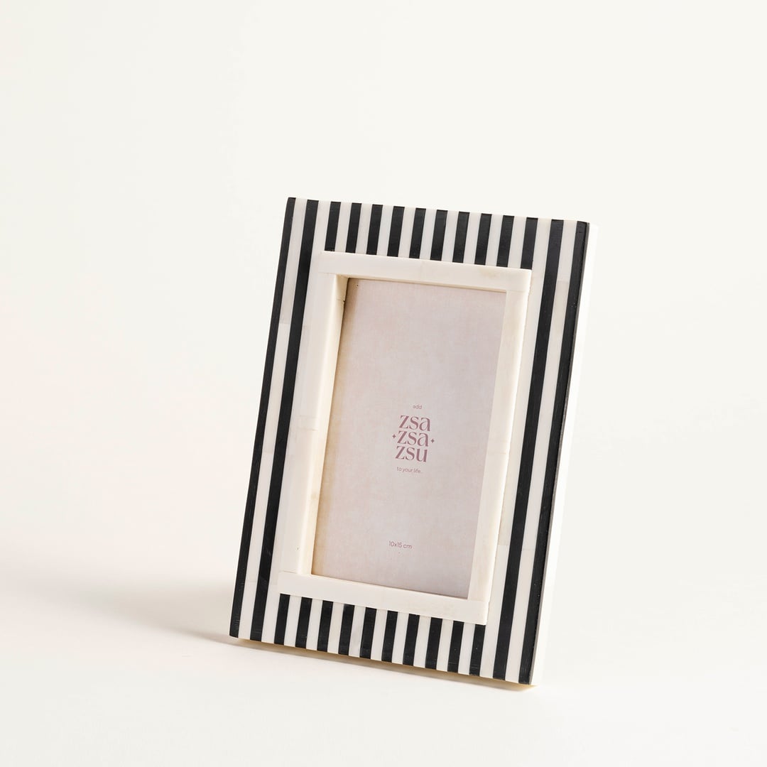 Jewar Kemik - Reçine - Mdf Çerçeve 16.2x20.2x2 Cm Sıyah - Beyaz