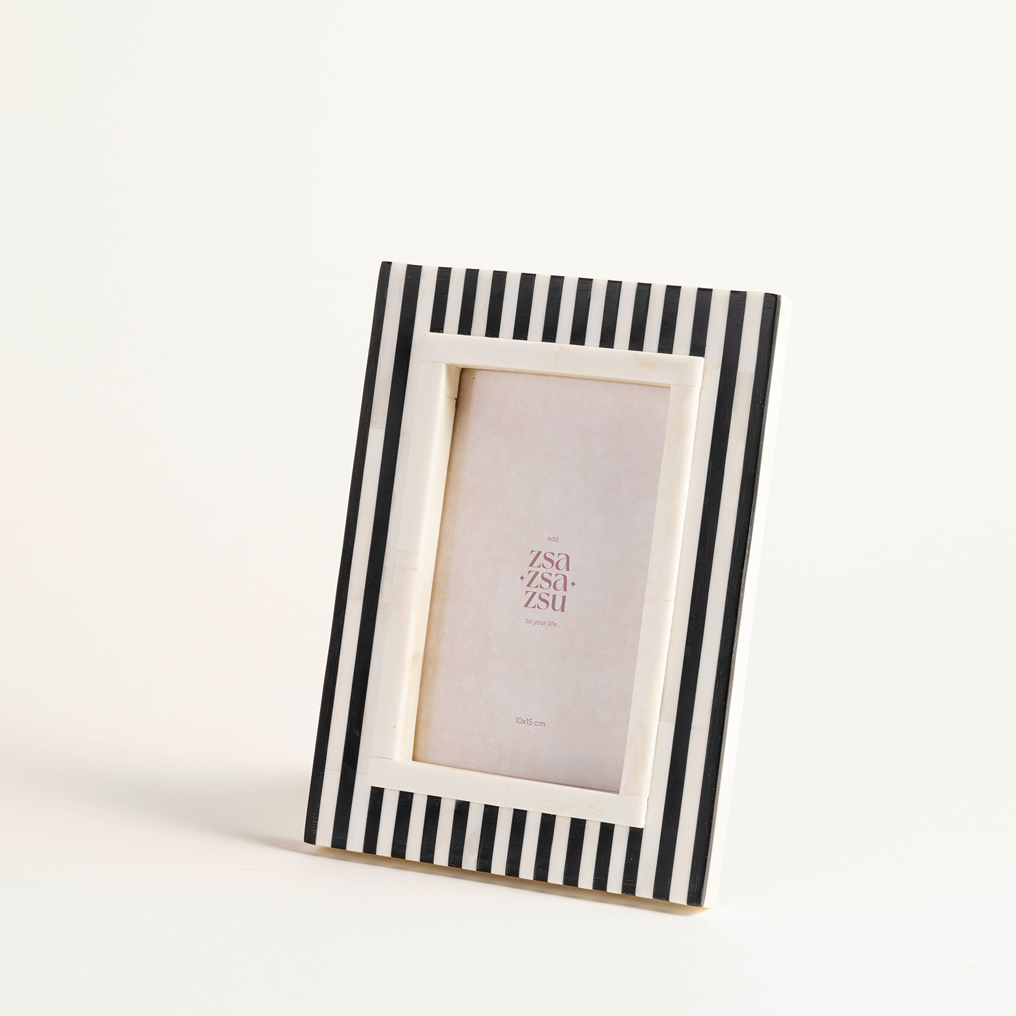 Jewar Kemik - Reçine - Mdf Çerçeve 16.2x20.2x2 Cm Sıyah - Beyaz