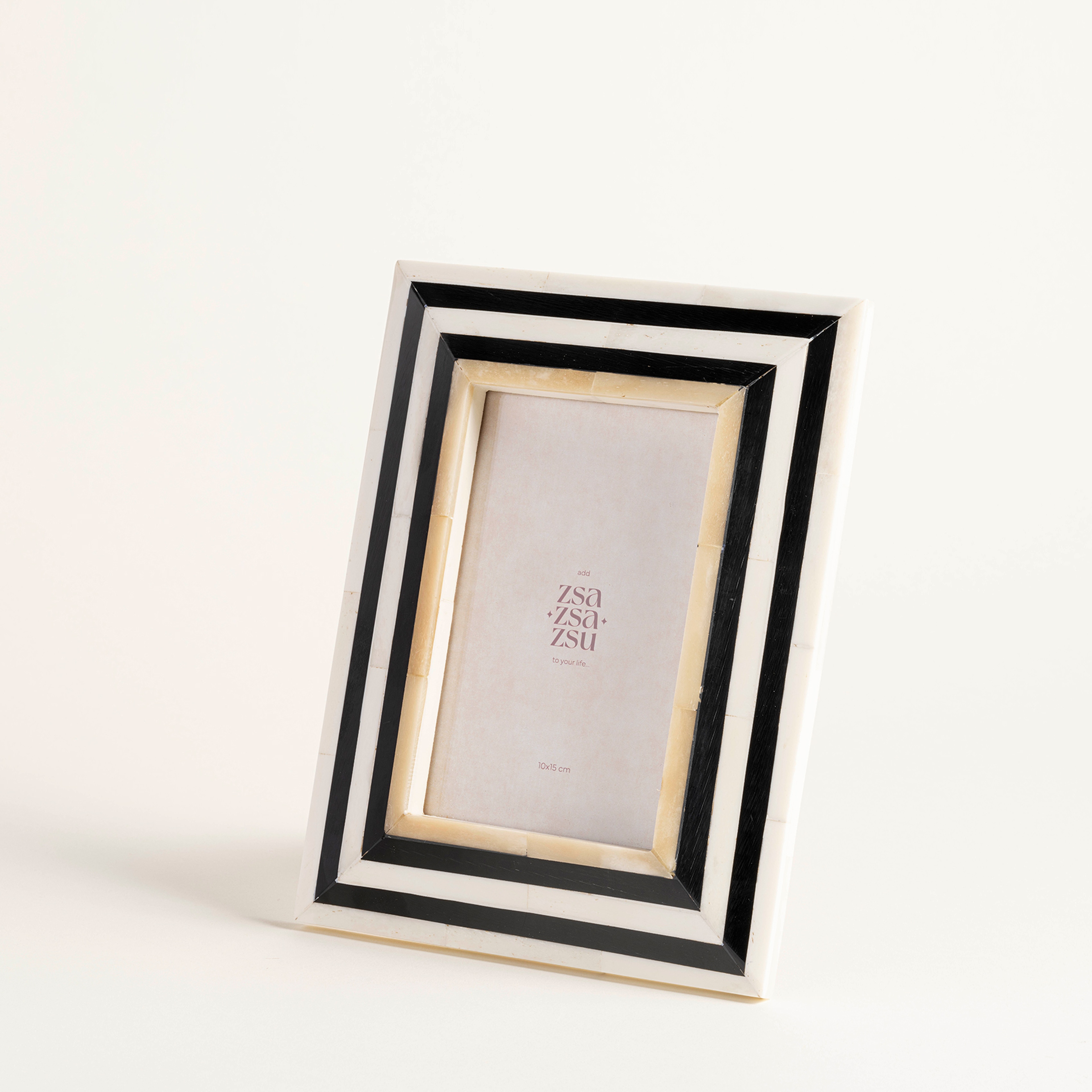 Jewar Kemik - Reçine - Mdf Çerçeve 15x20x2 Cm Sıyah - Beyaz