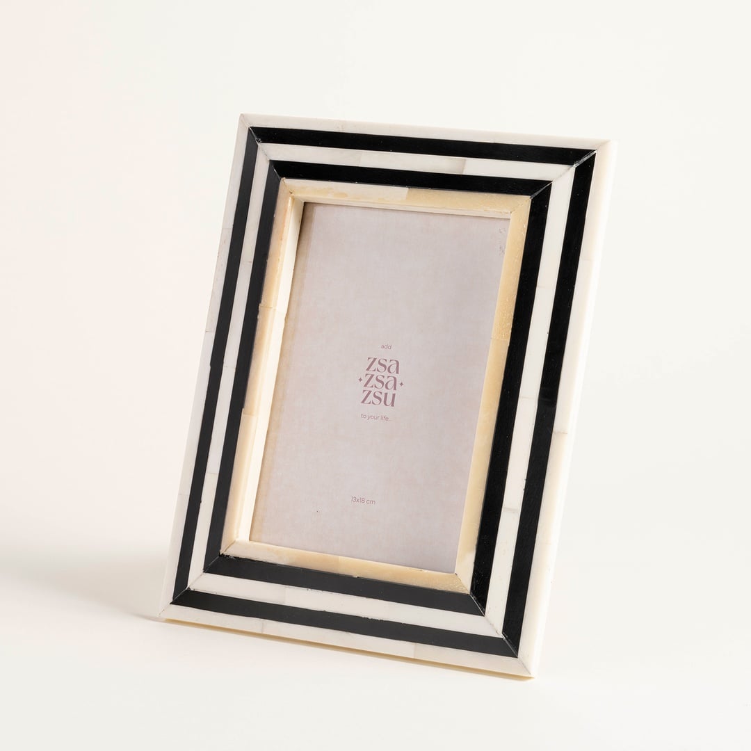 Jewar Kemik - Reçine - Mdf Çerçeve 15x20x2 Cm Sıyah - Beyaz