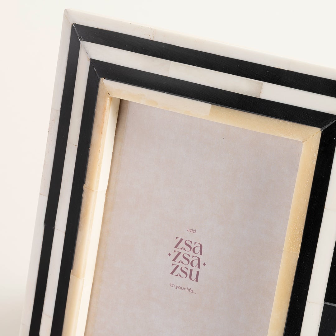 Jewar Kemik - Reçine - Mdf Çerçeve 15x20x2 Cm Sıyah - Beyaz