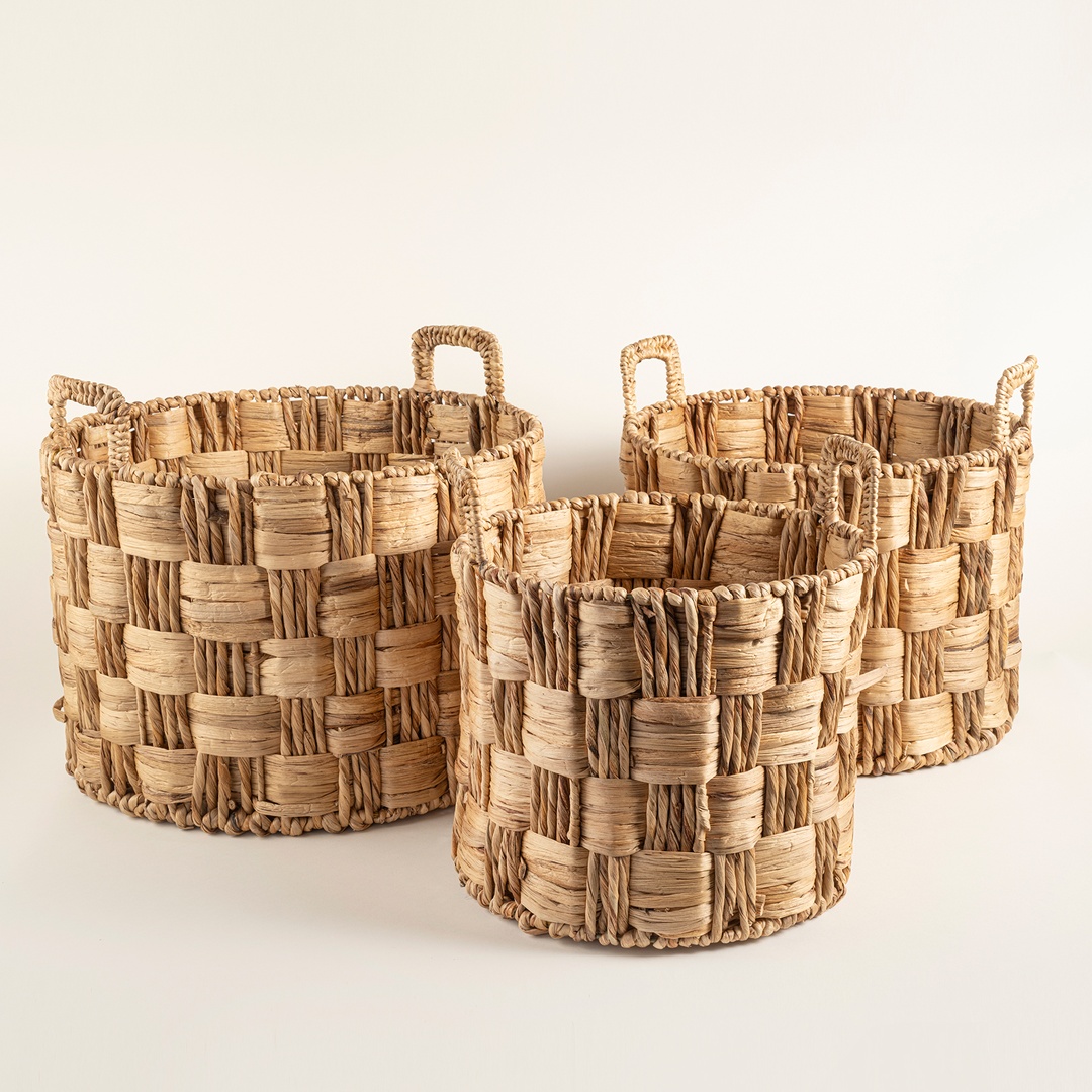 Polı Su Sümbülü Sepet 32x27x34 Cm Natural