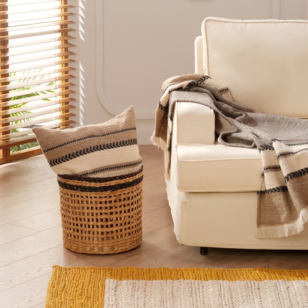 Polı Su Sümbülü Sepet 40x40x30 Cm Natural - Sıyah