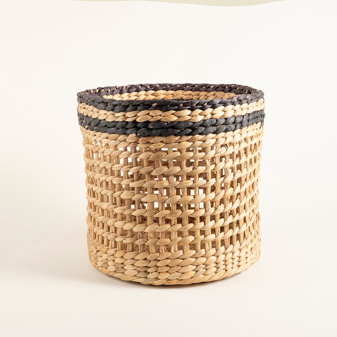 Polı Su Sümbülü Sepet 35x35x28 Cm Natural - Sıyah