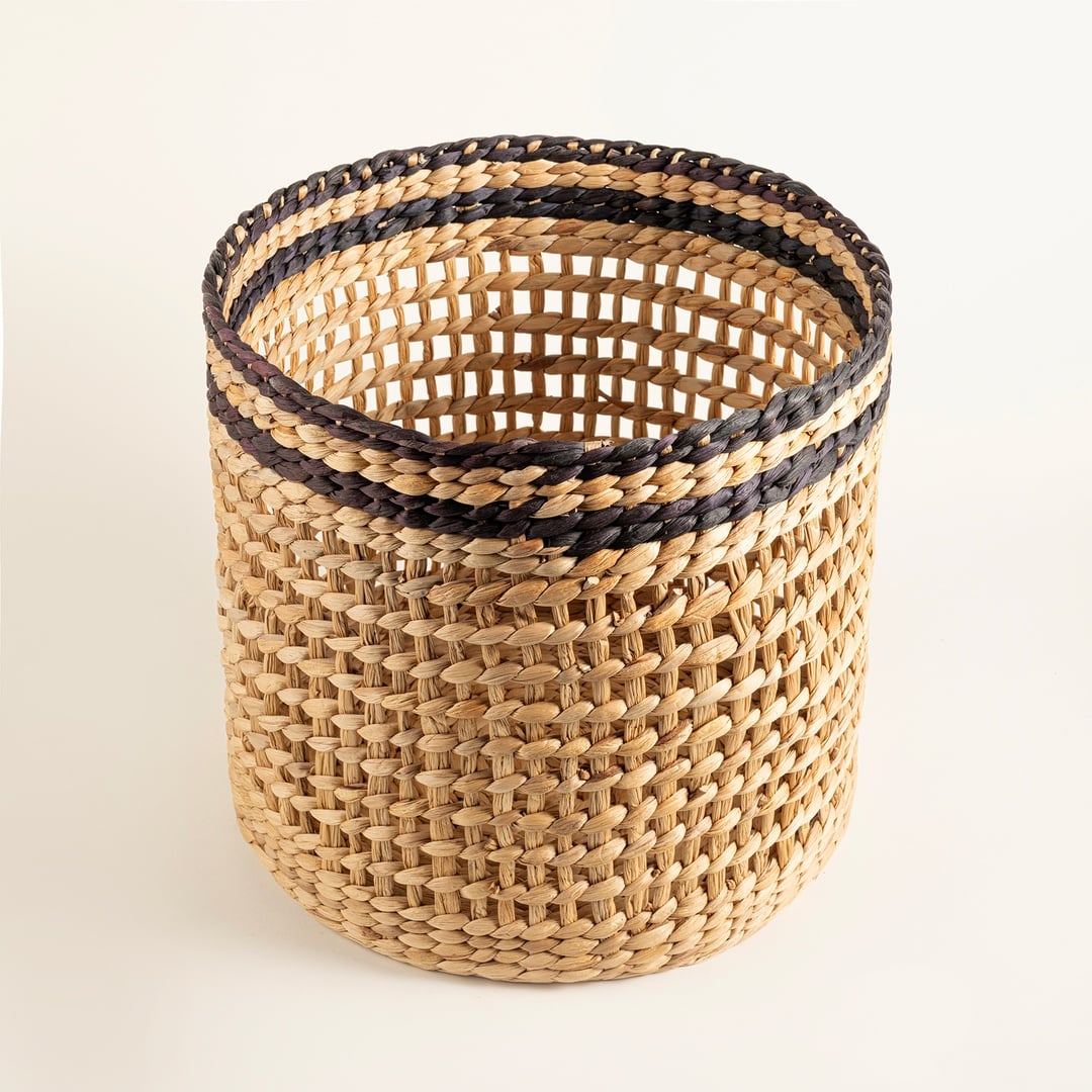 Polı Su Sümbülü Sepet 35x35x28 Cm Natural - Sıyah