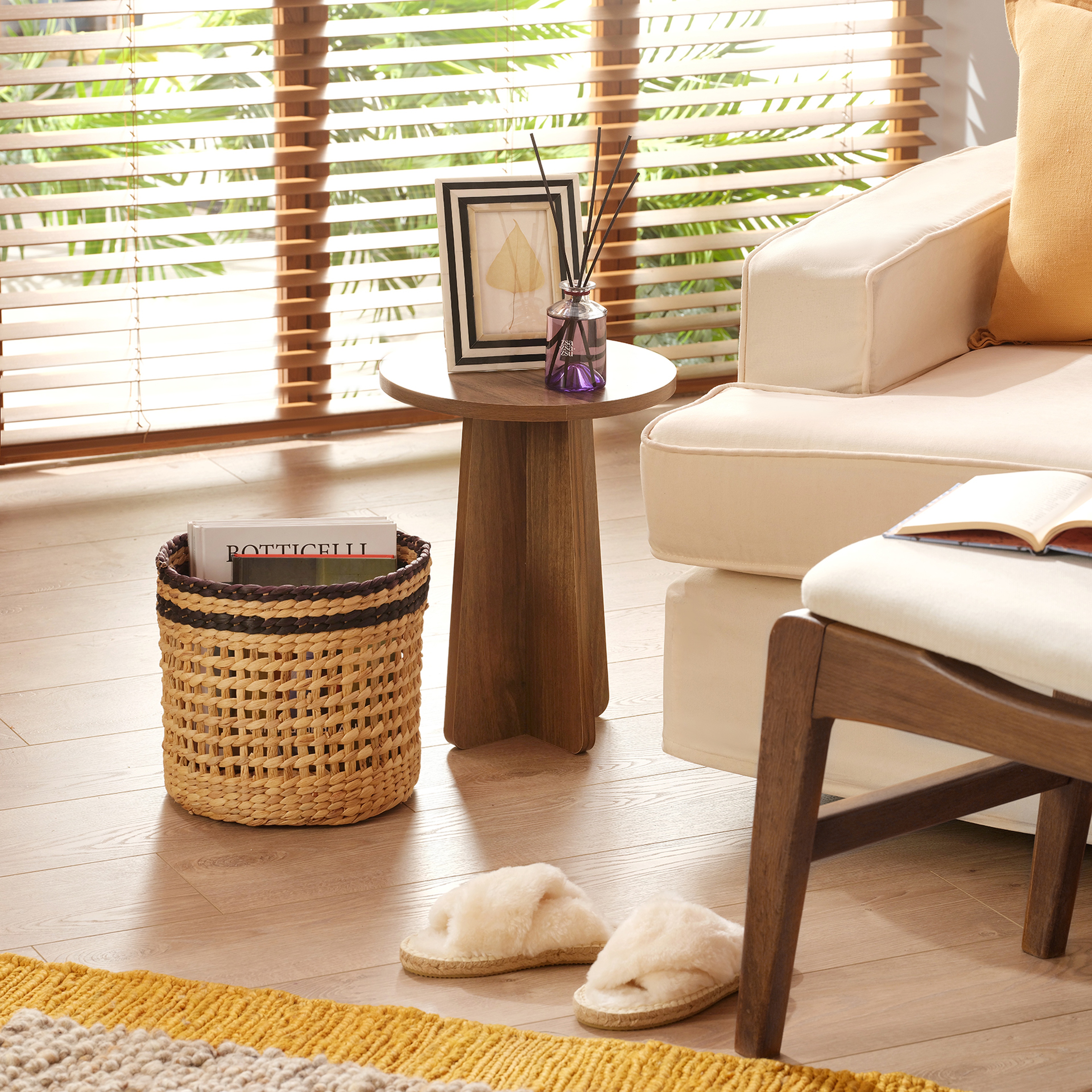 Polı Su Sümbülü Sepet 30x30x26 Cm Natural - Sıyah