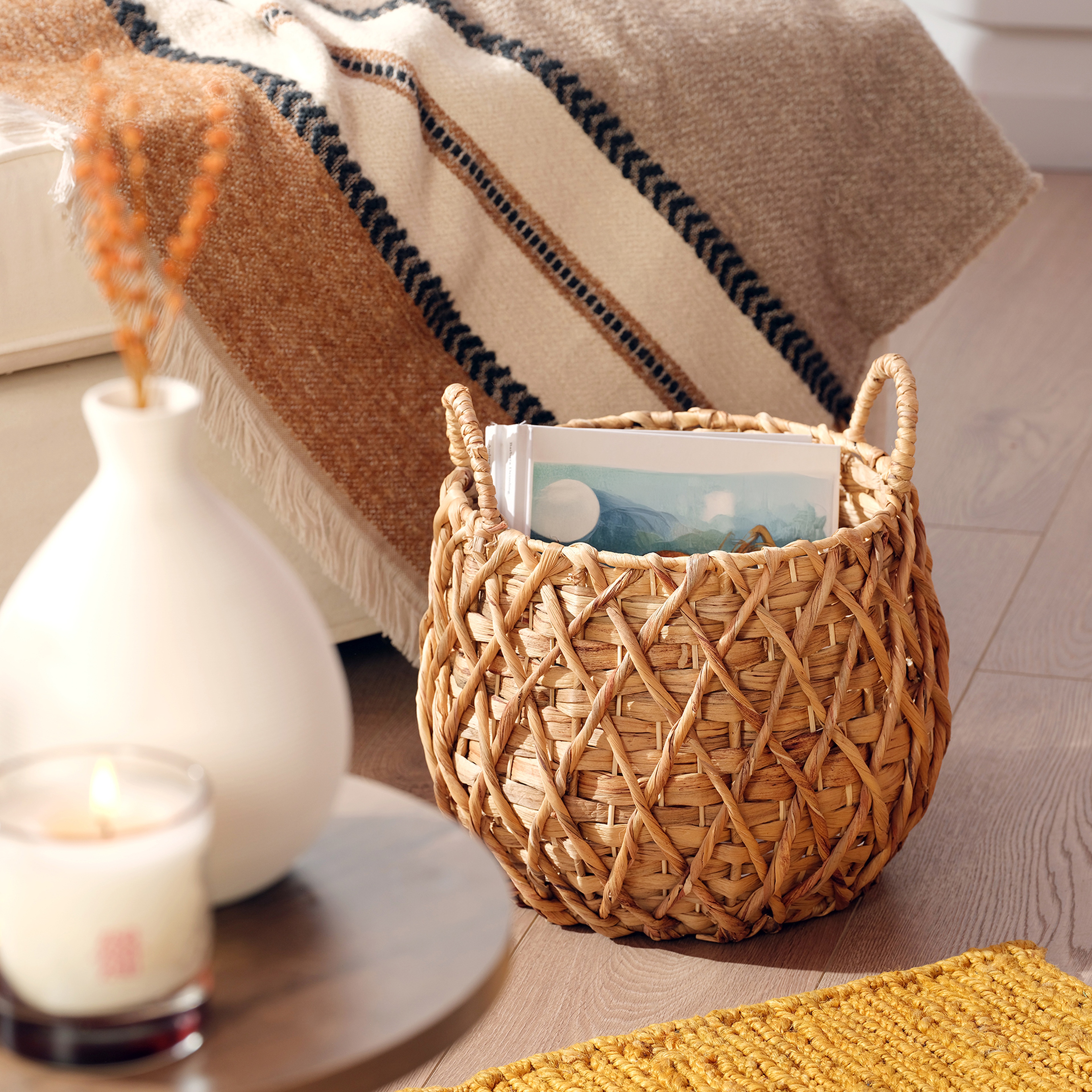 Polı Su Sümbülü Sepet 44x44x45 Cm Natural