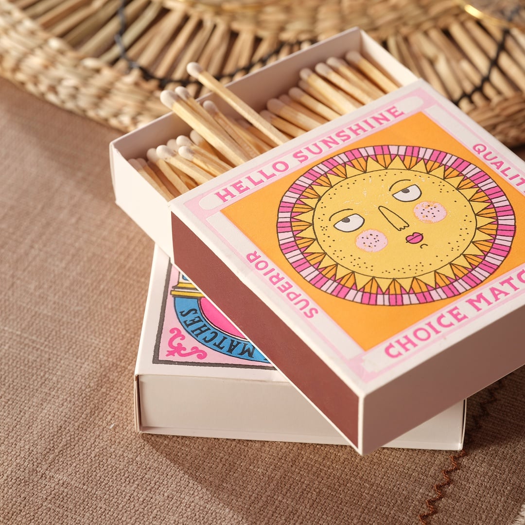 Hello Sunshıne Ahşap Kibrit Hediyelik Eşya 11x11x3 Cm Renkli