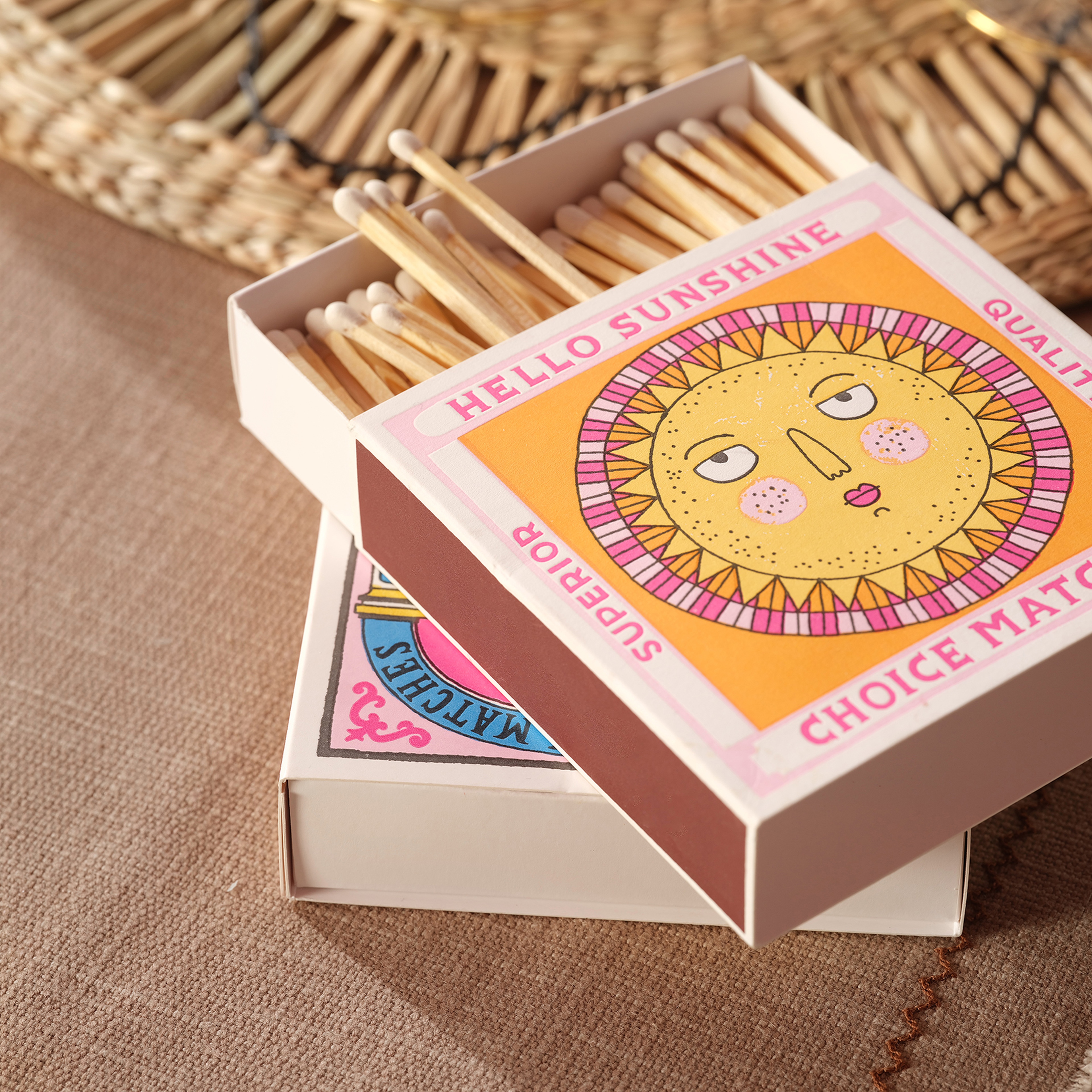 Hello Sunshıne Ahşap Kibrit Hediyelik Eşya 11x11x3 Cm Renkli