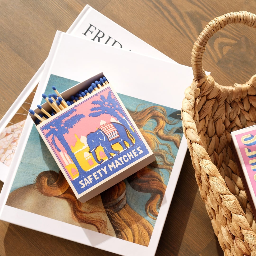 Pınk Elephant Ahşap Kibrit Hediyelik Eşya 11x11x3 Cm Renkli