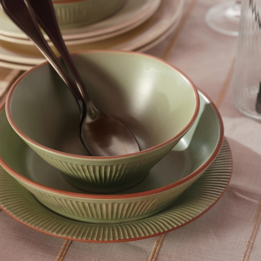 Lılıng Renkli Kil Kase 16 Cm Yeşil