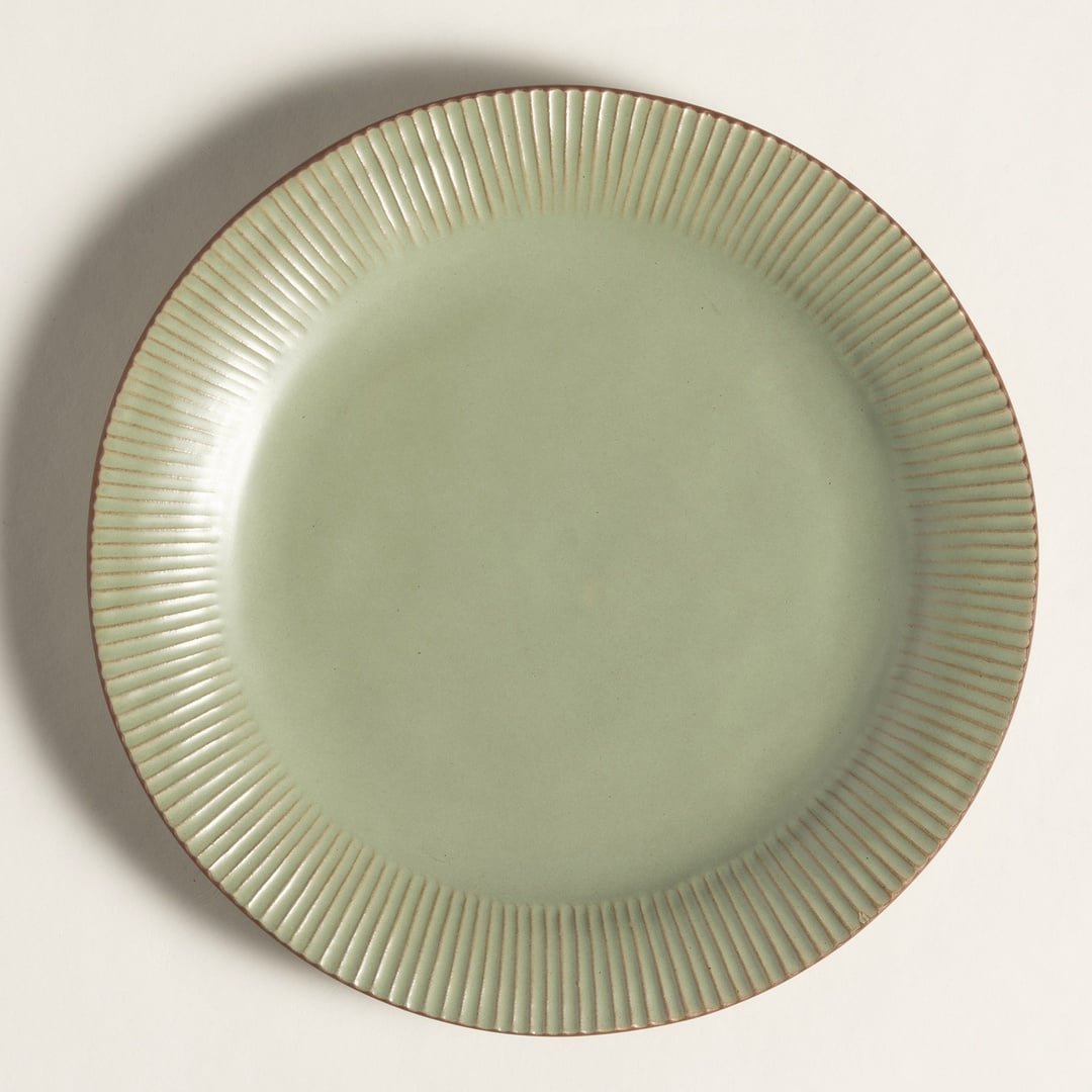 Lılıng Renkli Kil Yemek Tabağı 22 Cm Yeşil