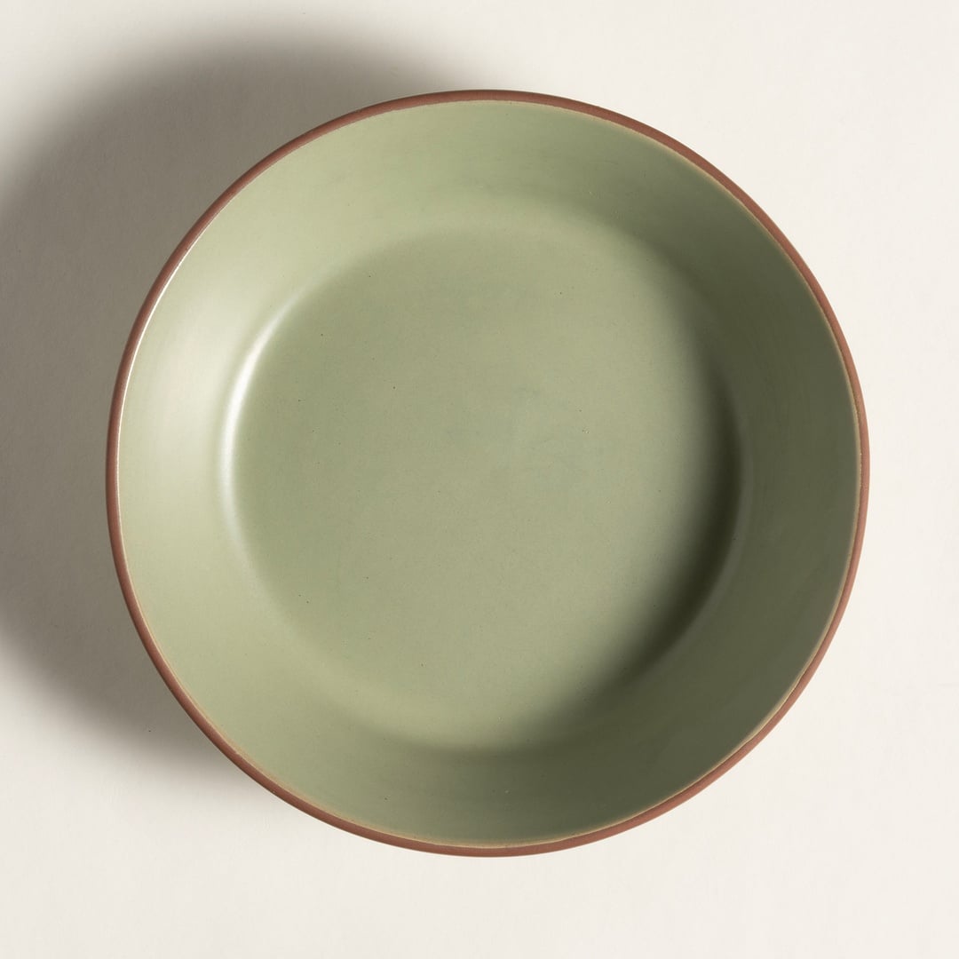 Lılıng Renkli Kil Çukur Tabak 20 Cm Yeşil