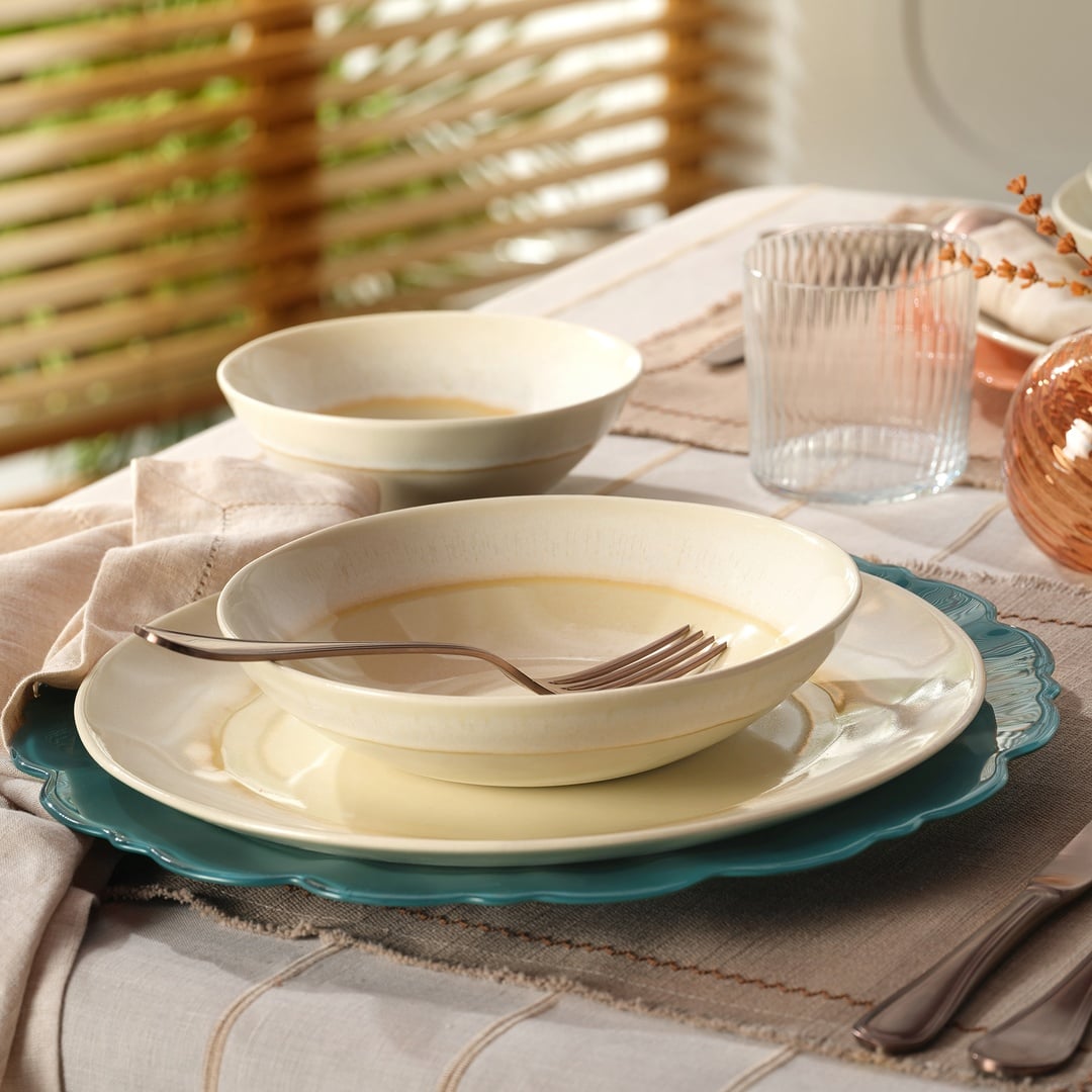 Leırıa Stoneware Çukur Tabak 20 Cm Krem