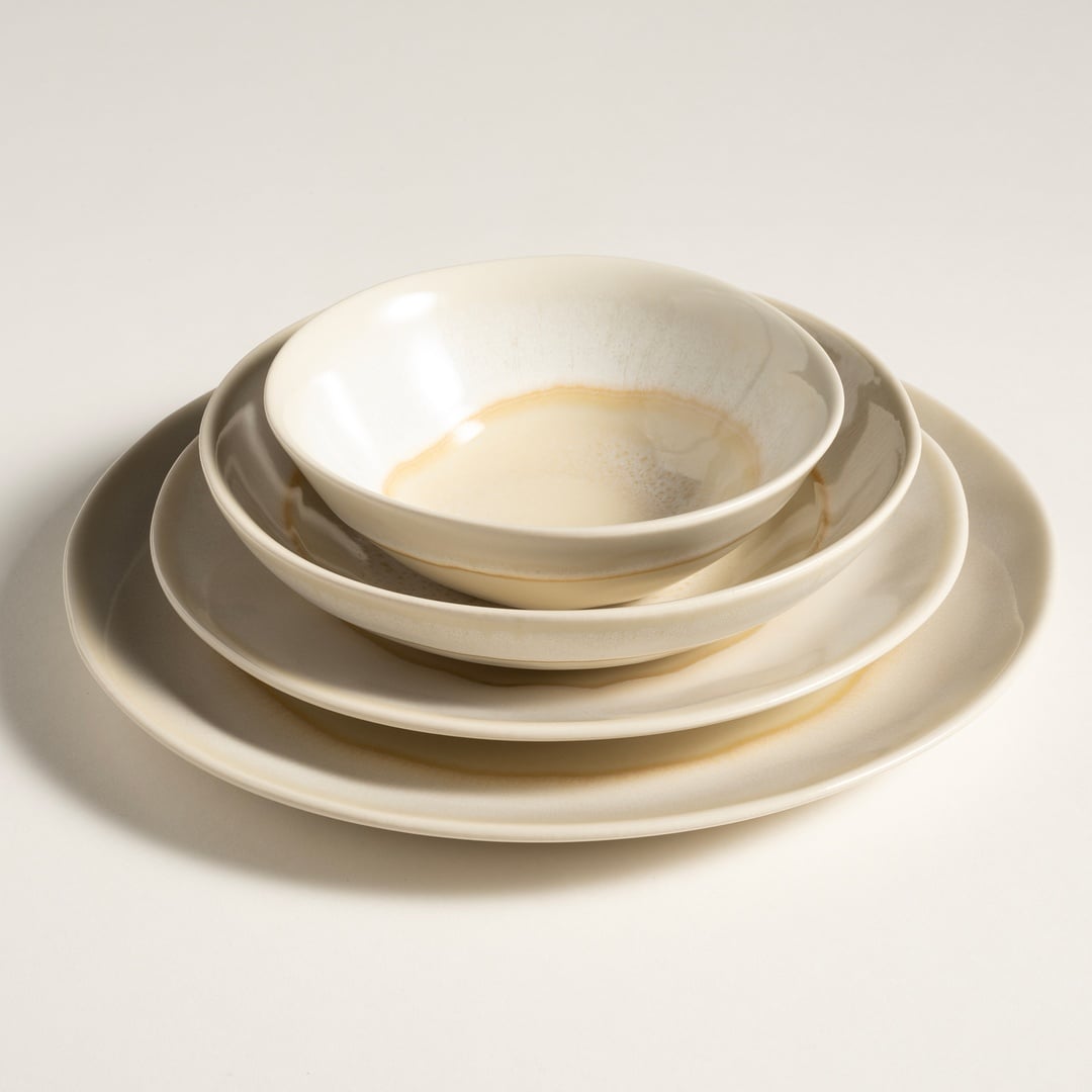 Leırıa Stoneware Çukur Tabak 20 Cm Krem