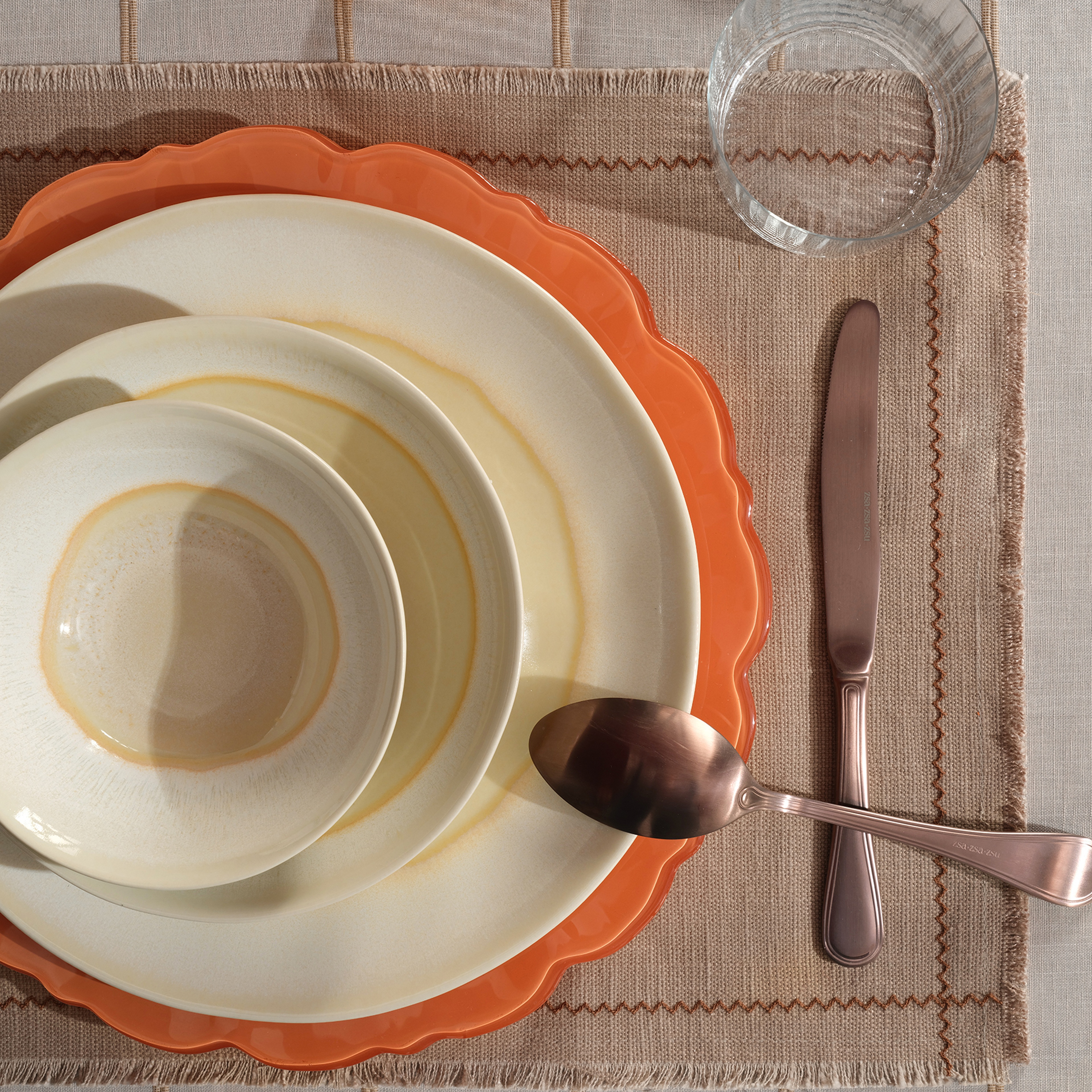 Leırıa Stoneware Çukur Tabak 20 Cm Krem