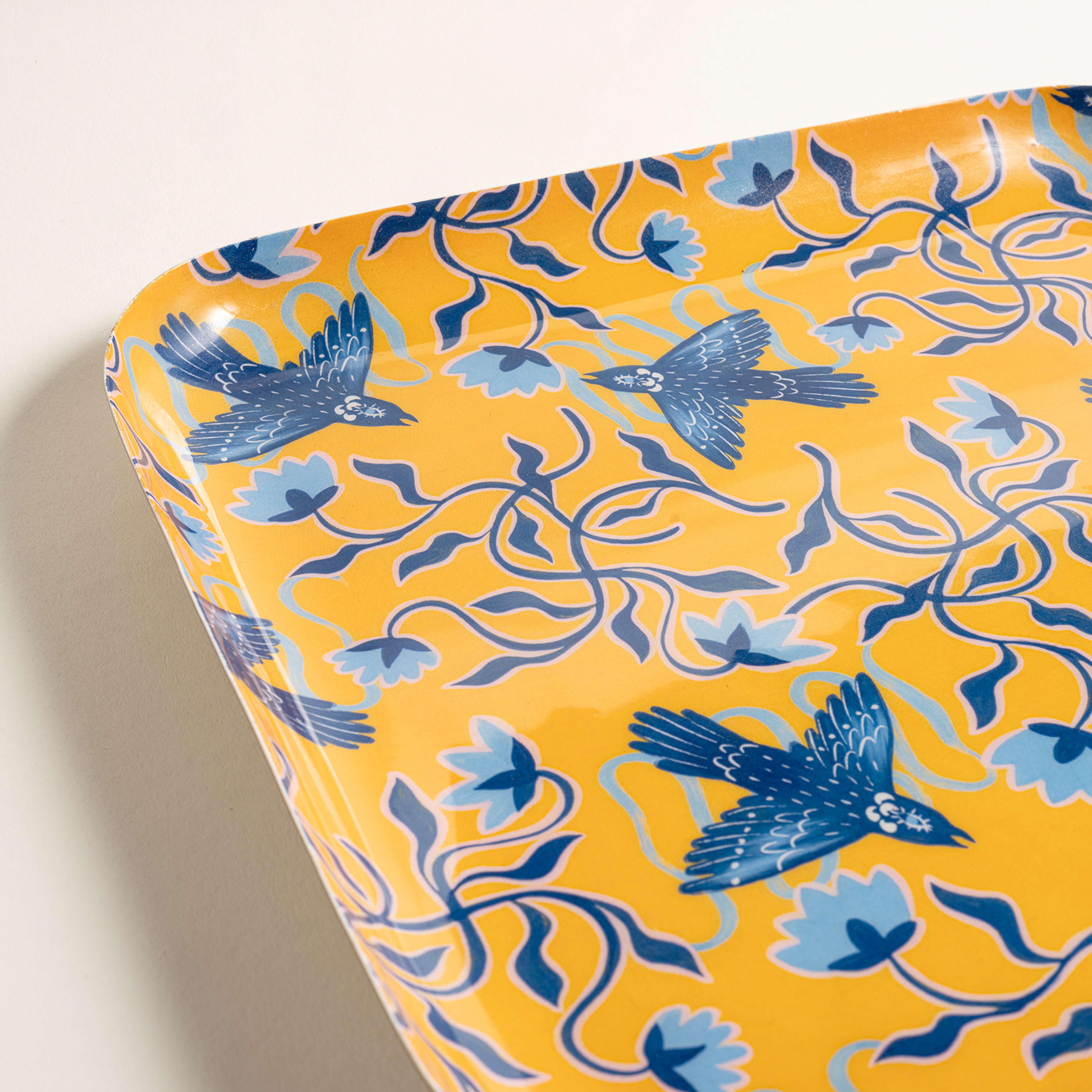 Nanpur Metal Dekoratif Tepsi 25.5x25.5x2.54 Sarı