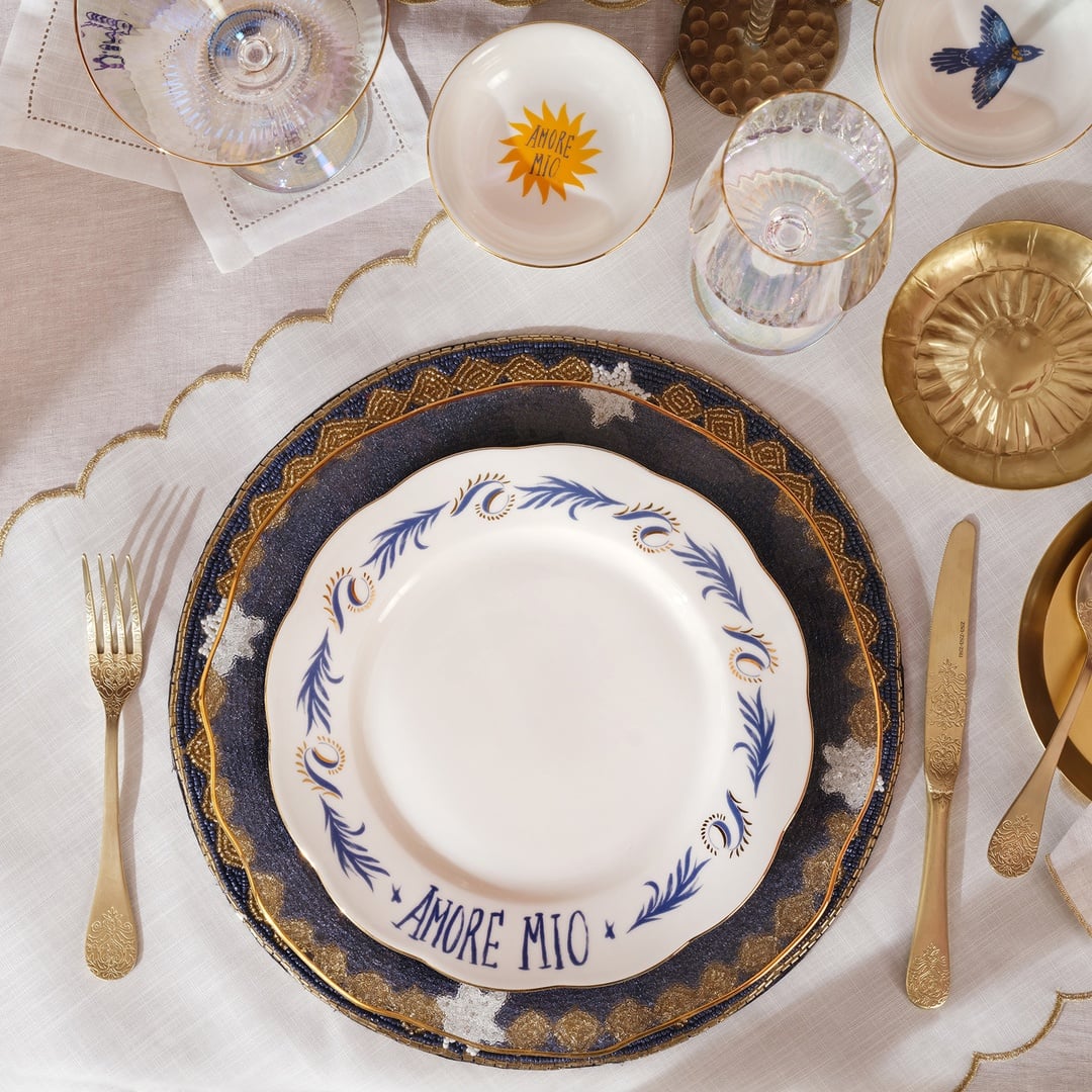 Emet Porselen Yemek Tabağı 27x27x3 Cm Lacivert