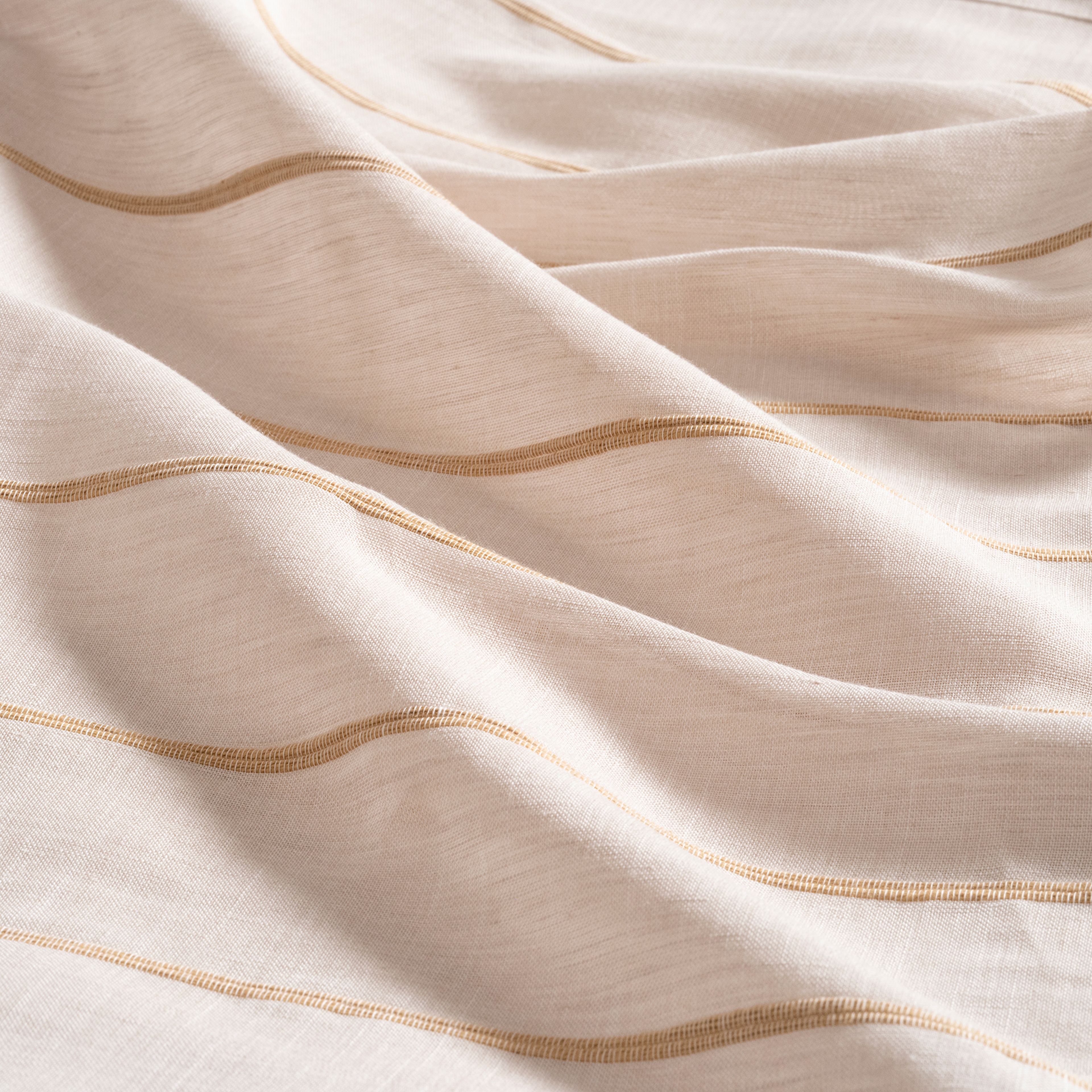 Nilüfer İplik Boyalı Pamuk Keten Pamuk Keten Masa Örtüsü 160x240 Cm Bej