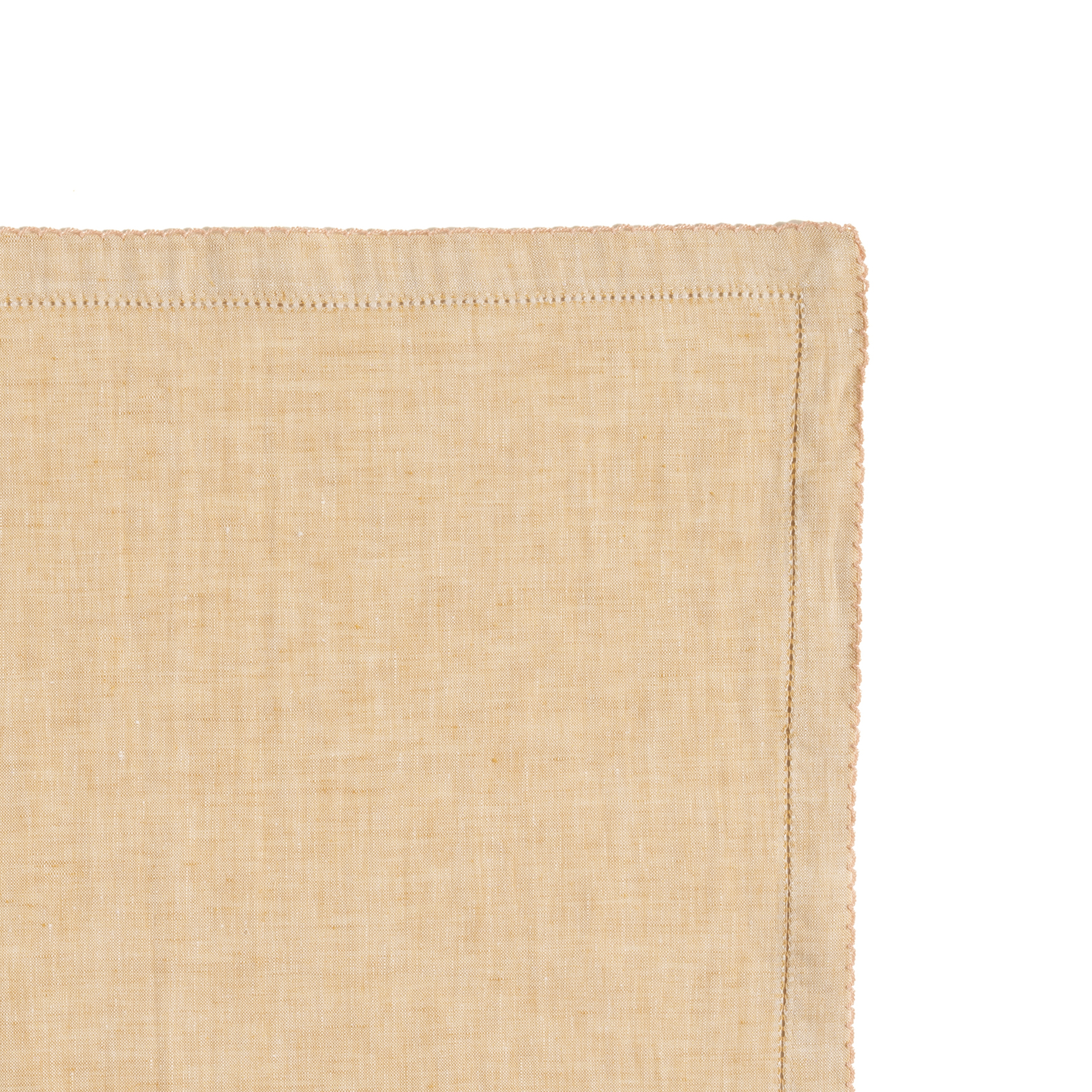 Nilüfer Nakışlı Kroşetalı Keten %100 Keten Peçete 45x45 Cm Bej