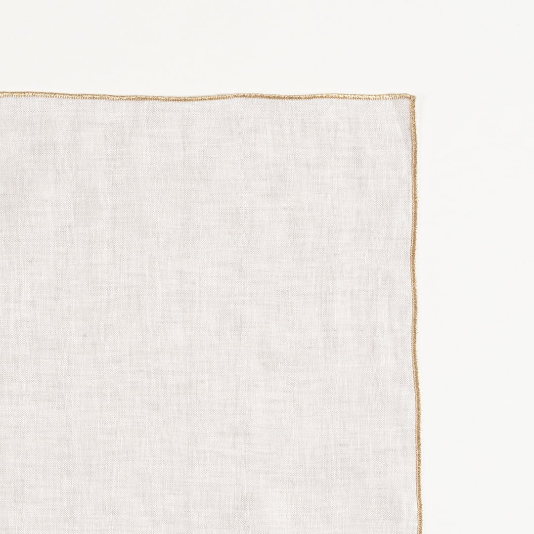 Nilüfer Overloklu Keten %100 Keten Peçete 40x40 Cm Bej