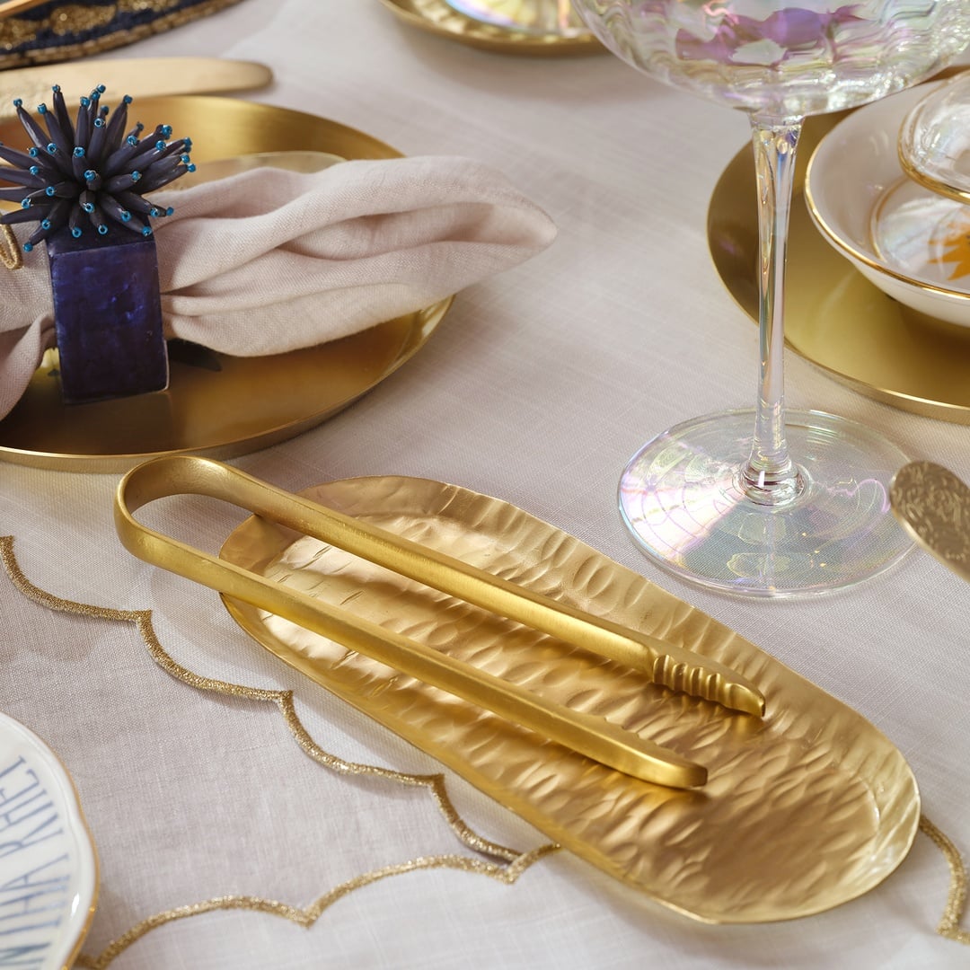 Lotus Pirinç Dekoratif Obje 21x8 Gold