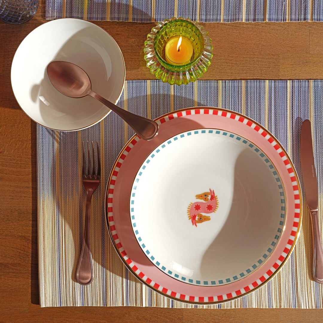 Gediz Porselen Çukur Tabak 21 Cm Renkli