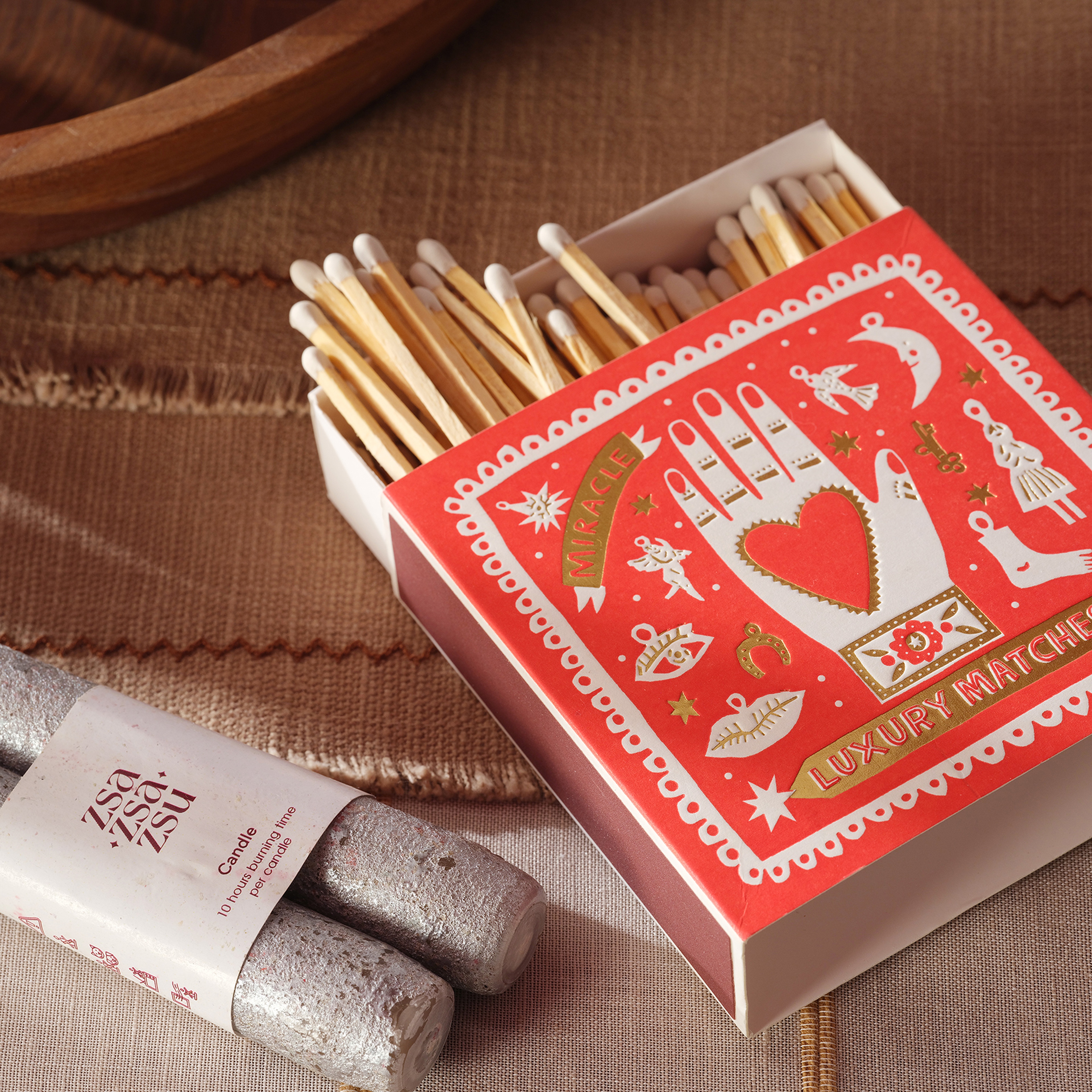 Mıracle Luxury Ahşap Kibrit Hediyelik Eşya 11x11x3 Cm Renkli