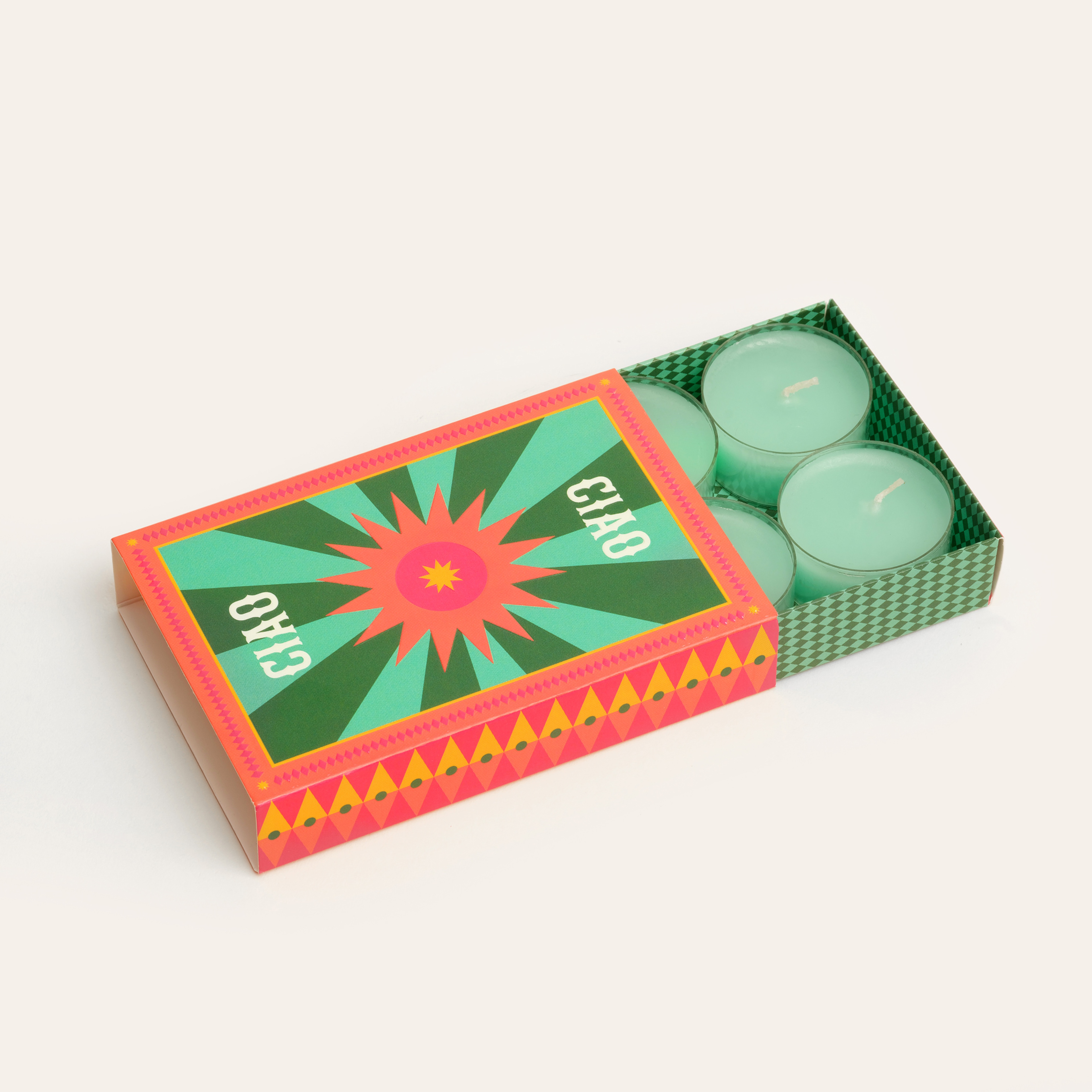 Cıao 6'lı Tealıght Mum 8.2 X 12 X 2.5 Cm Yeşil