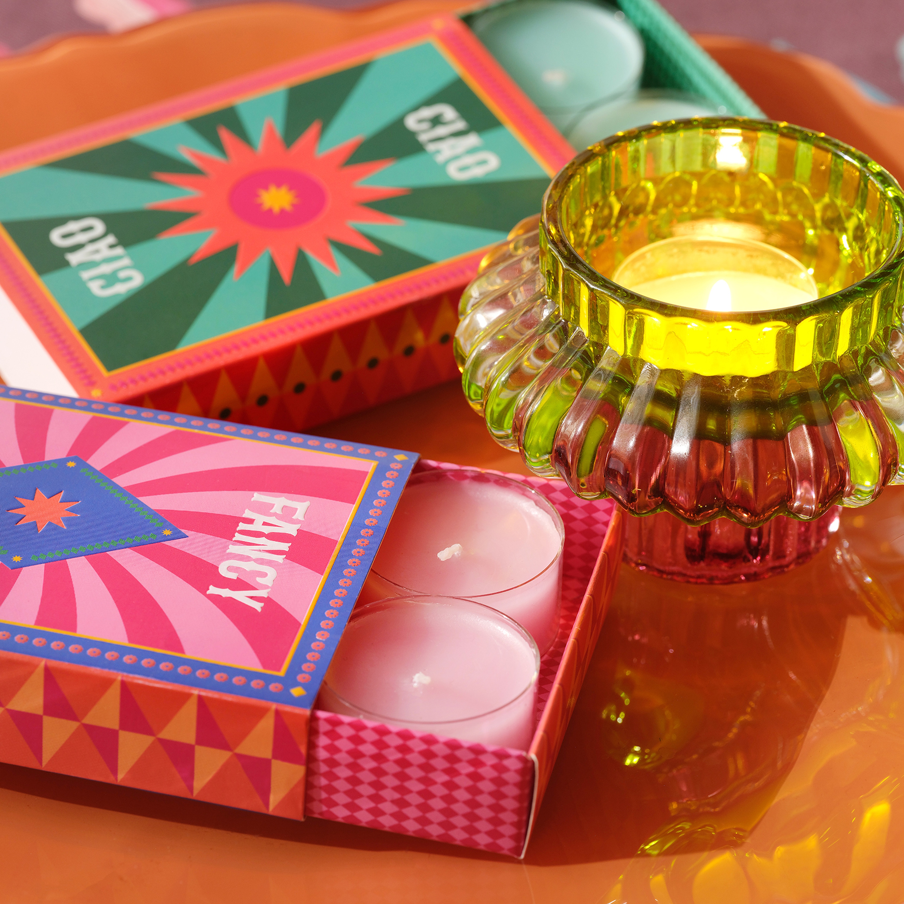 Fancy 6'lı Tealıght Mum 8.2 X 12 X 2.5 Cm Pembe