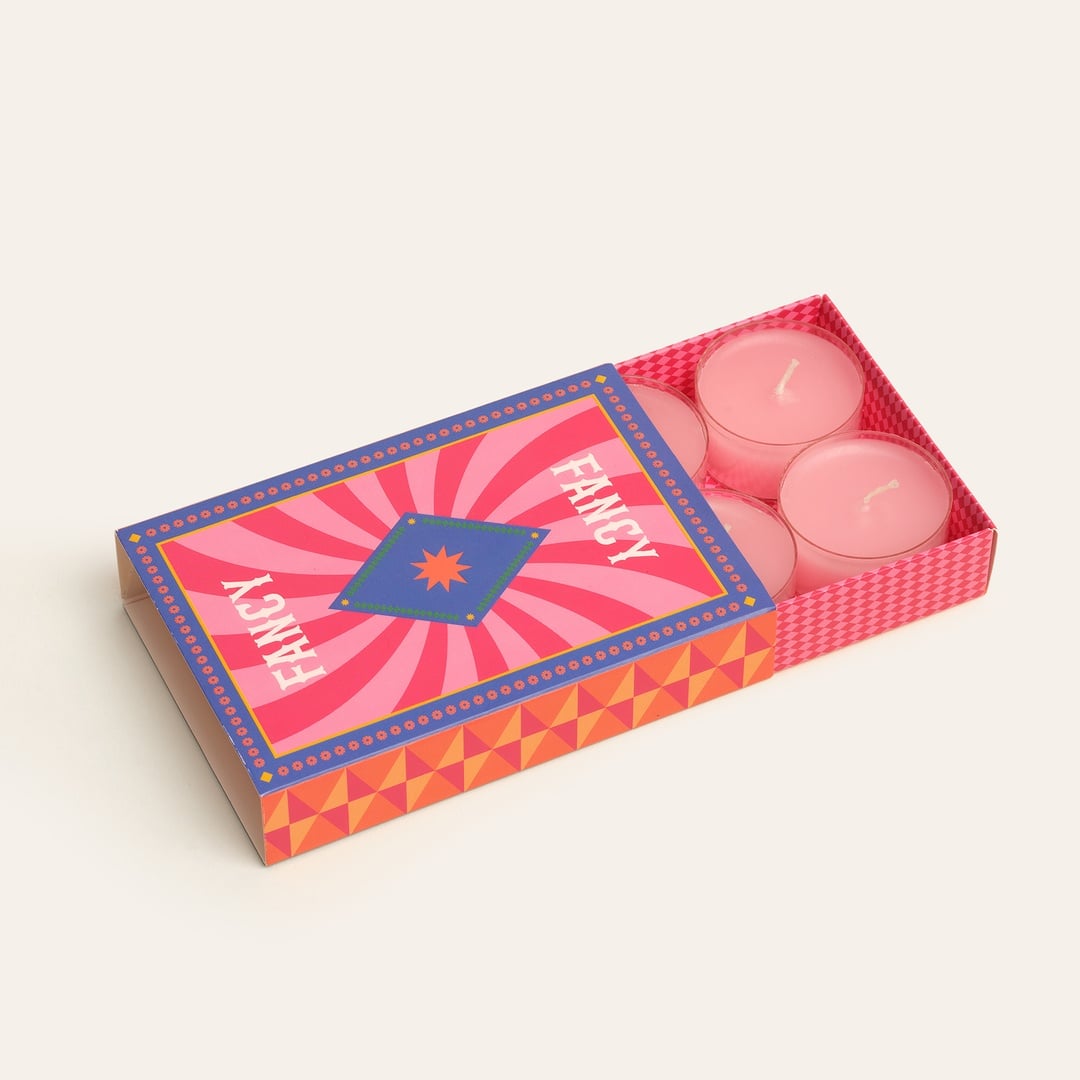 Fancy 6'lı Tealıght Mum 8.2 X 12 X 2.5 Cm Pembe