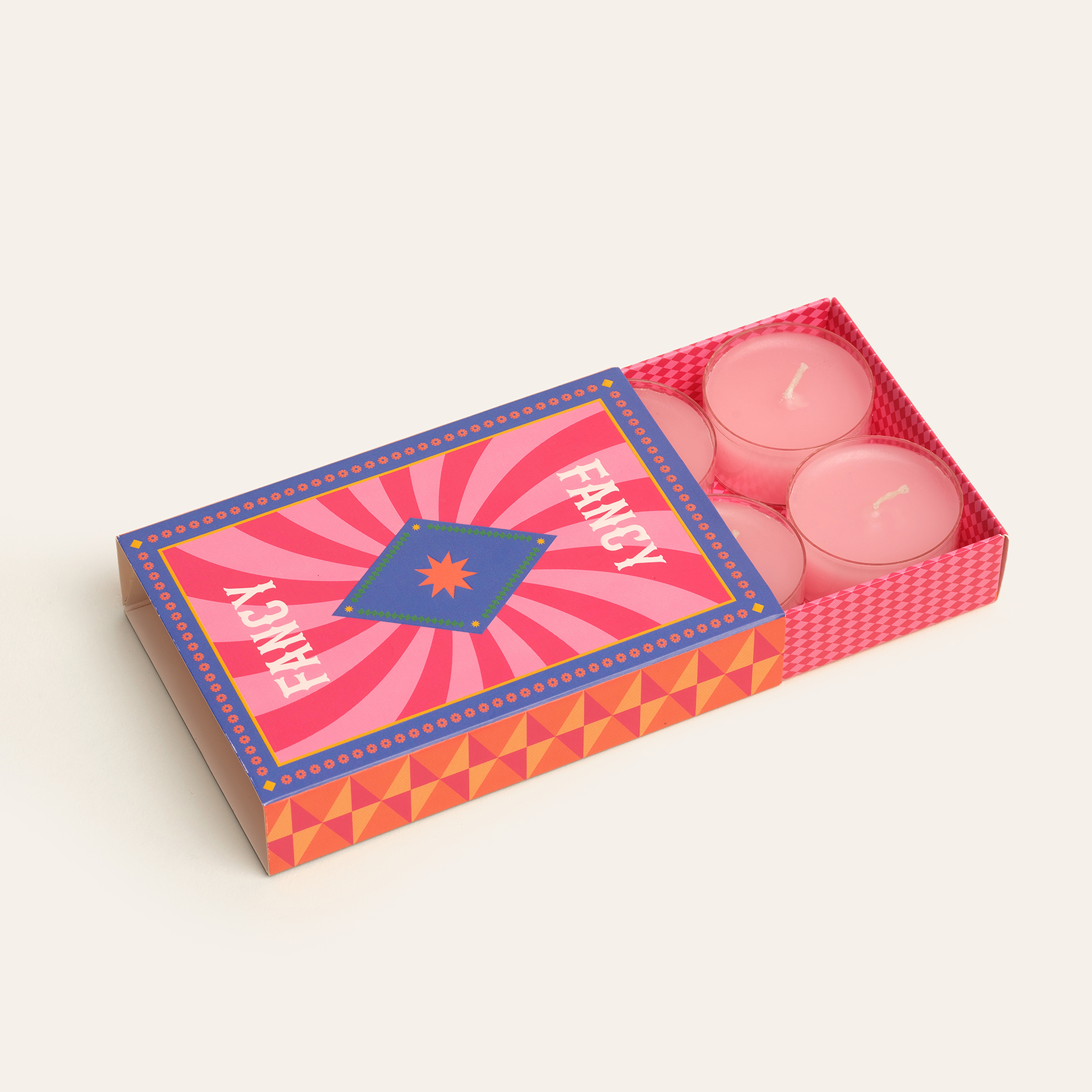 Fancy 6'lı Tealıght Mum 8.2 X 12 X 2.5 Cm Pembe