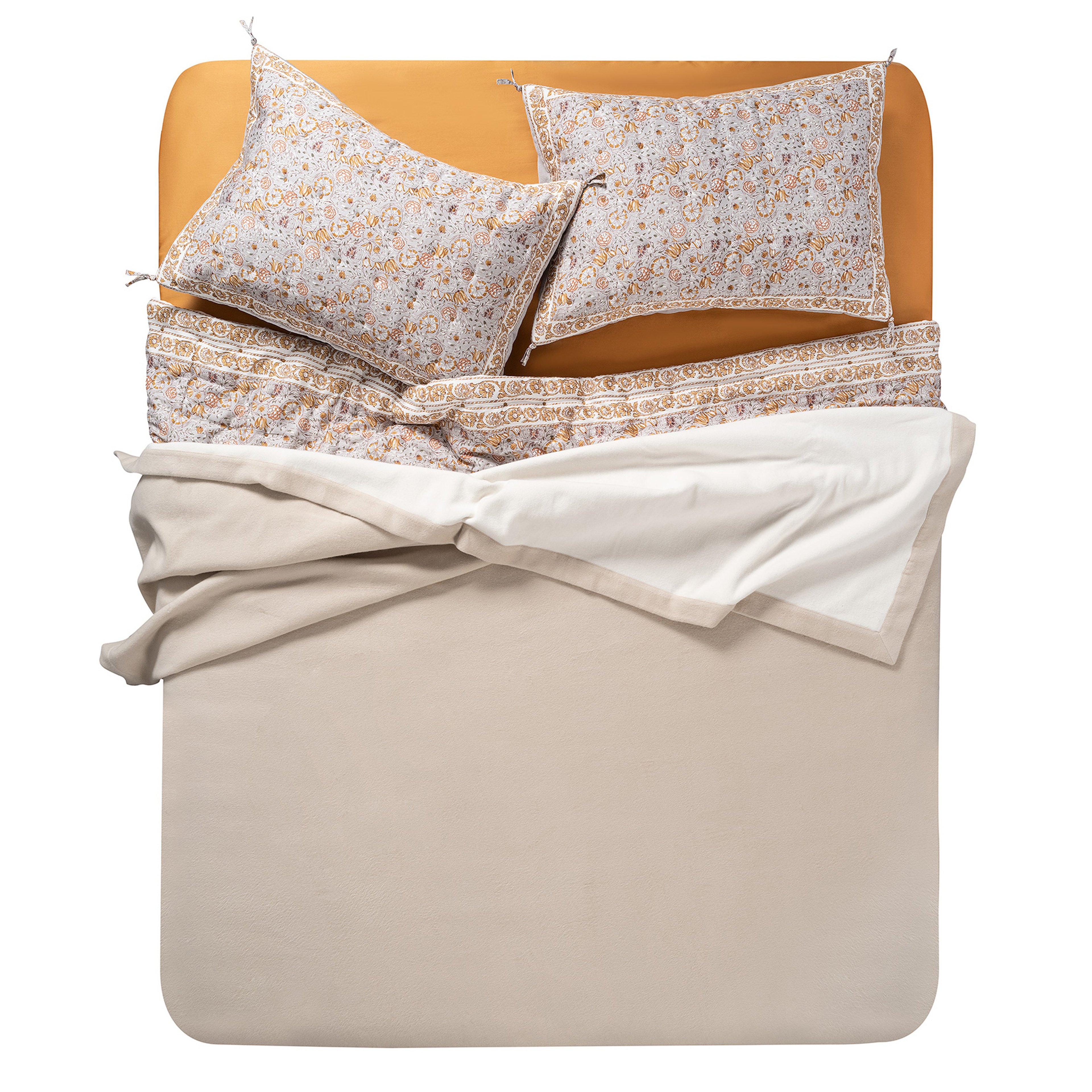 Novelas Çift Taraflı Organik Pamuk %100 Organik Pamuk Battaniye 160x220 Cm Ekru