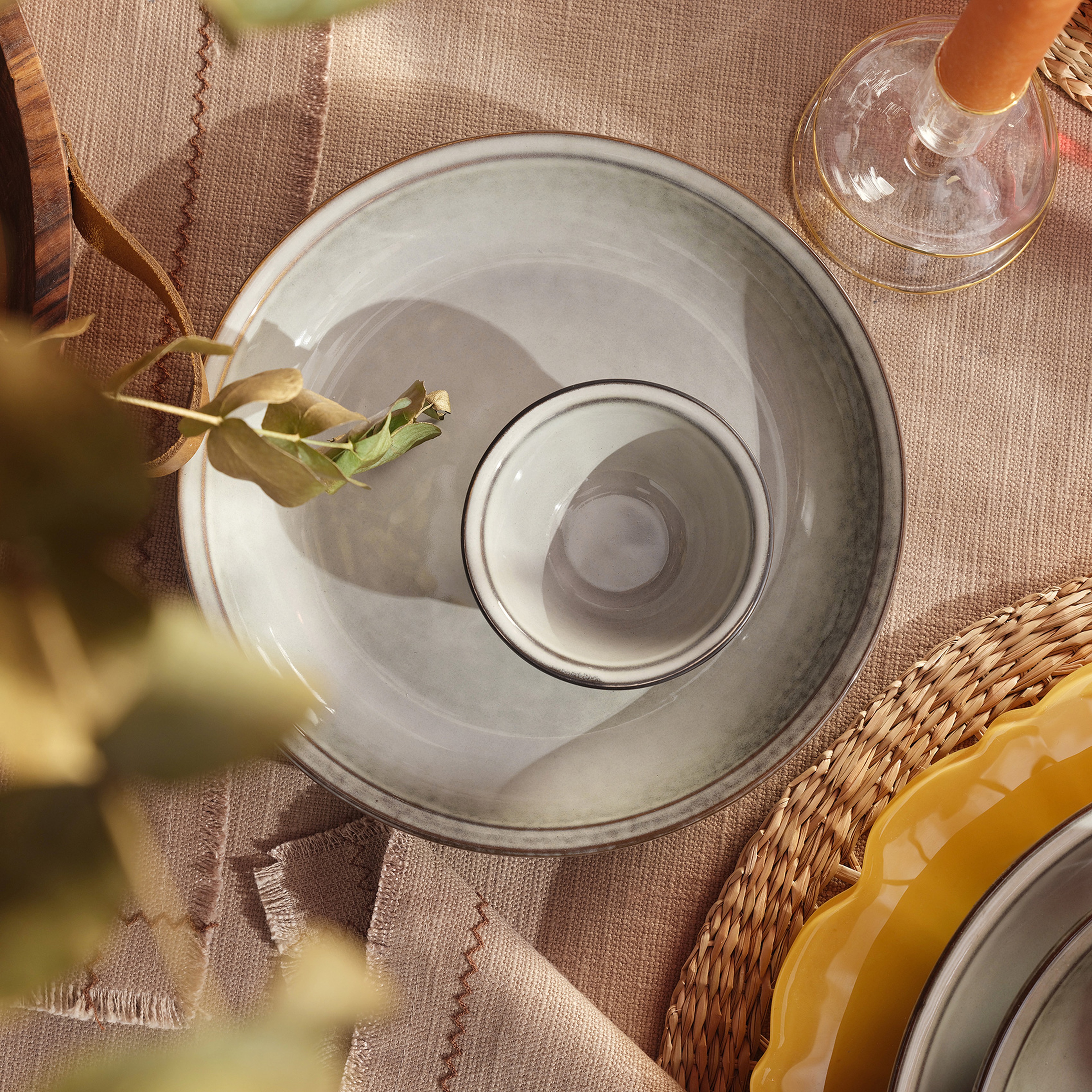 Lılıng Stoneware Yemek Tabağı 24 Cm Bej