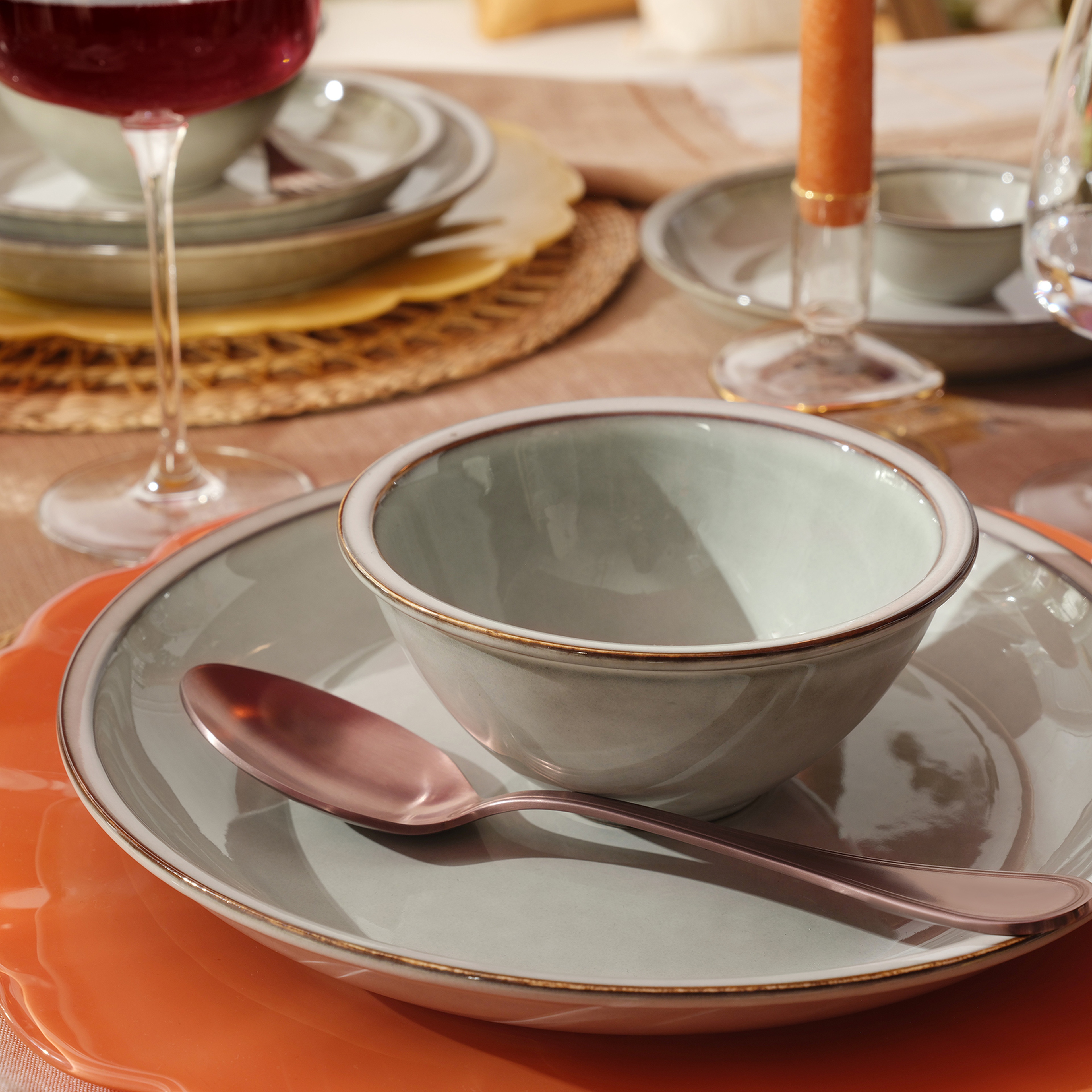 Lılıng Stoneware Yemek Tabağı 24 Cm Bej