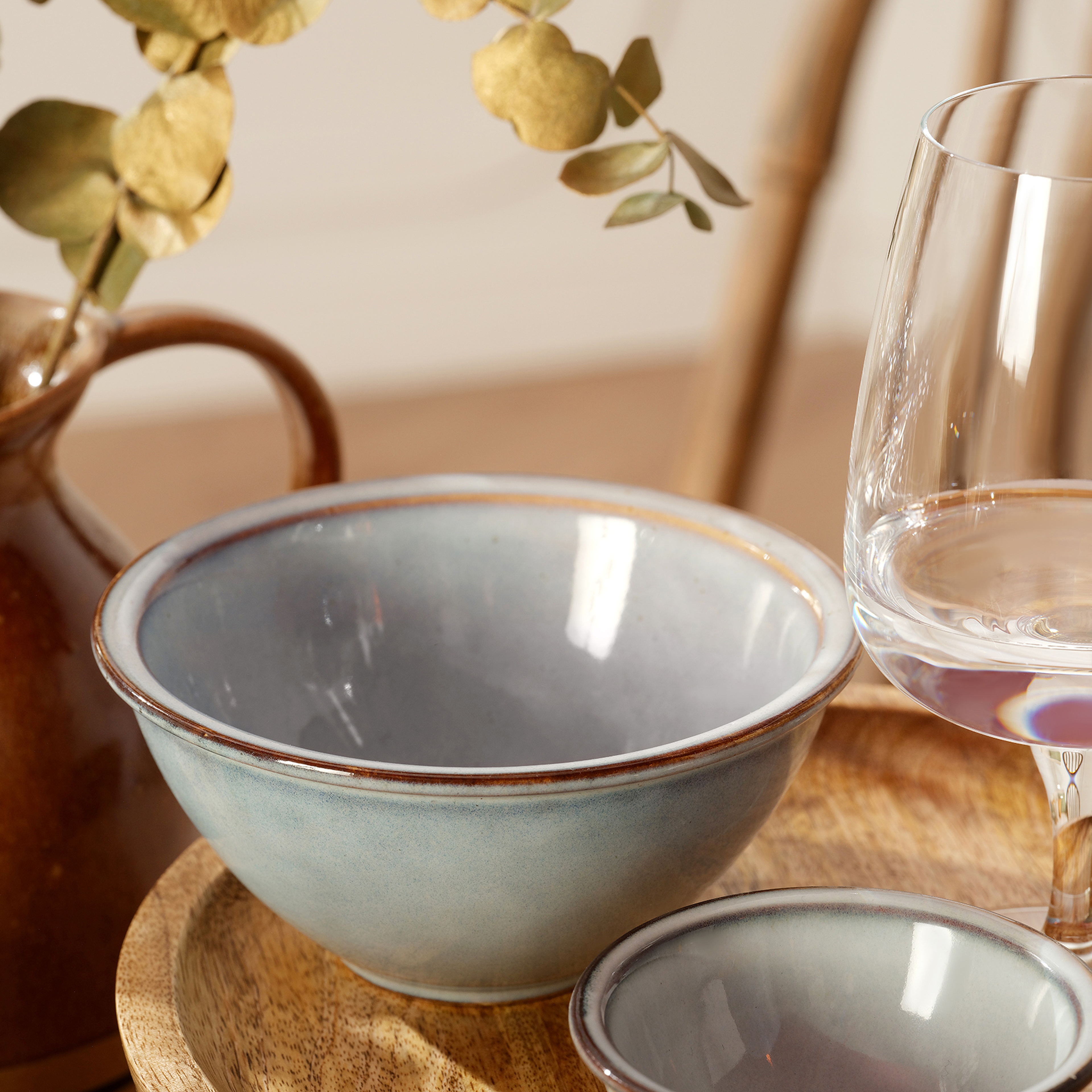 Lılıng Stoneware Çukur Tabak 19 Cm Mavi