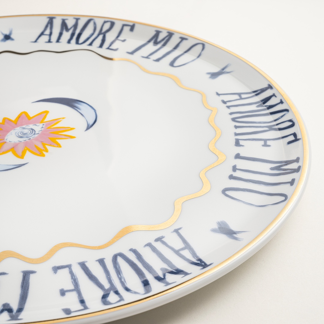 Lublın Porselen Pizza Tabağı 33x33x1.5 Cm Lacivert