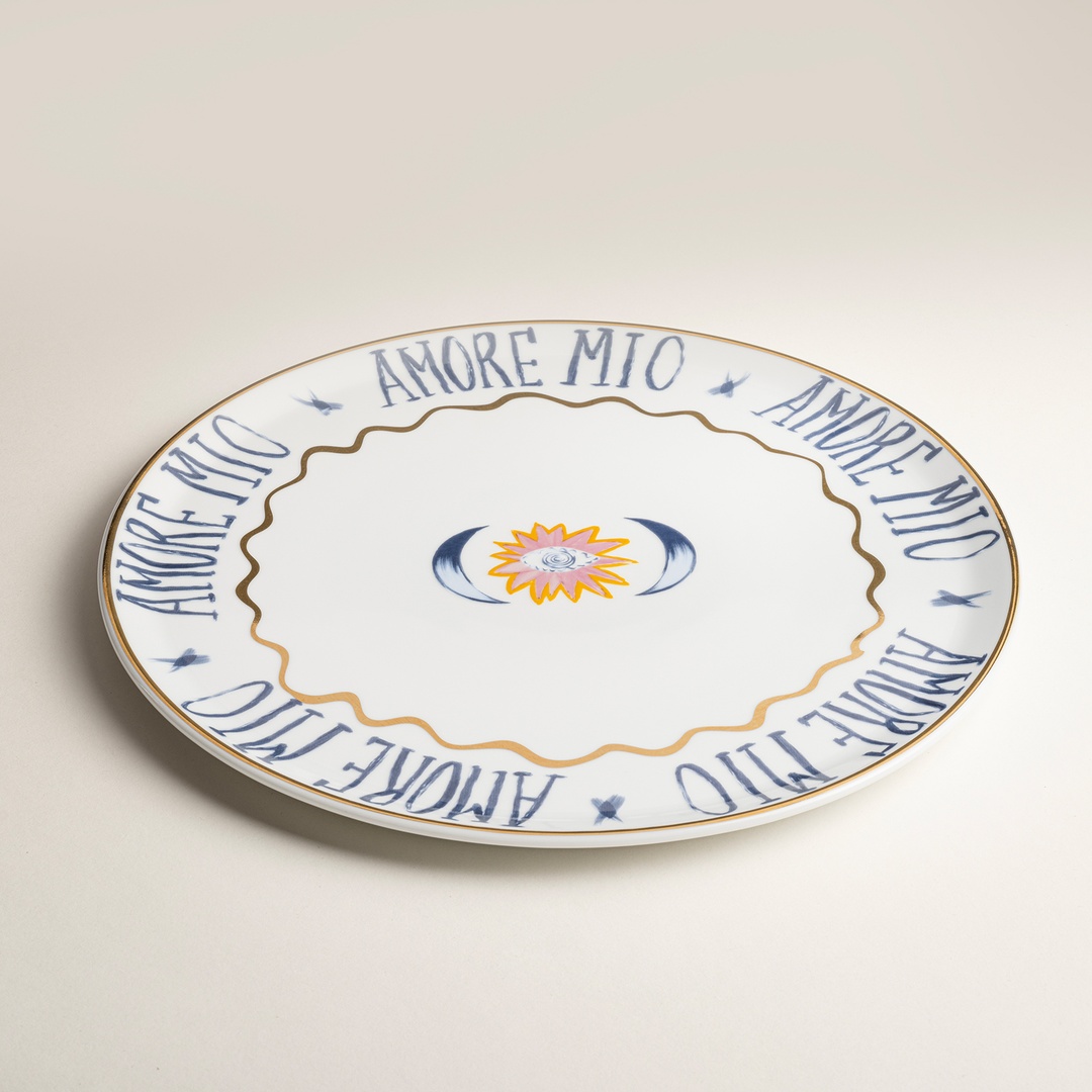 Lublın Porselen Pizza Tabağı 33x33x1.5 Cm Lacivert