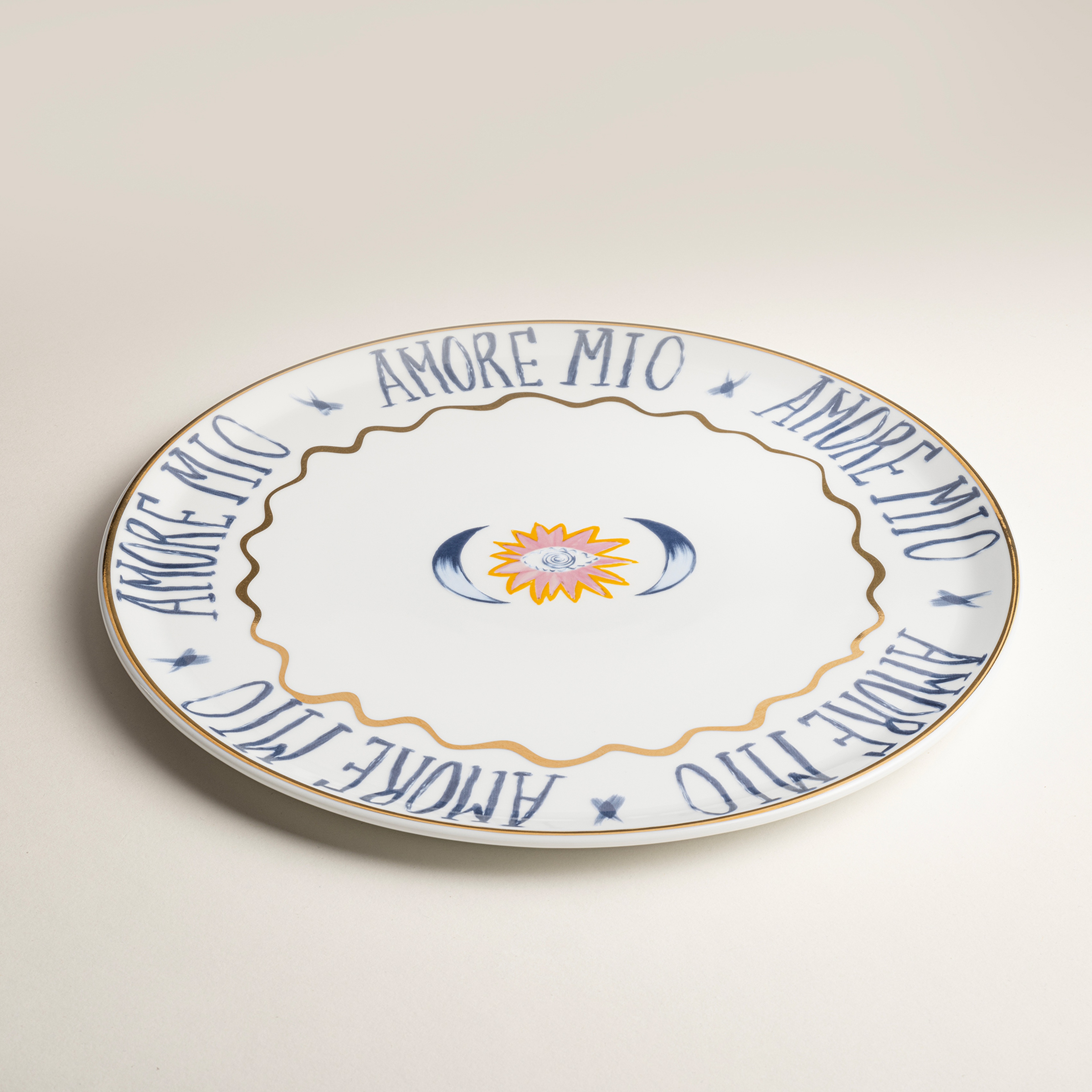 Lublın Porselen Pizza Tabağı 33x33x1.5 Cm Lacivert