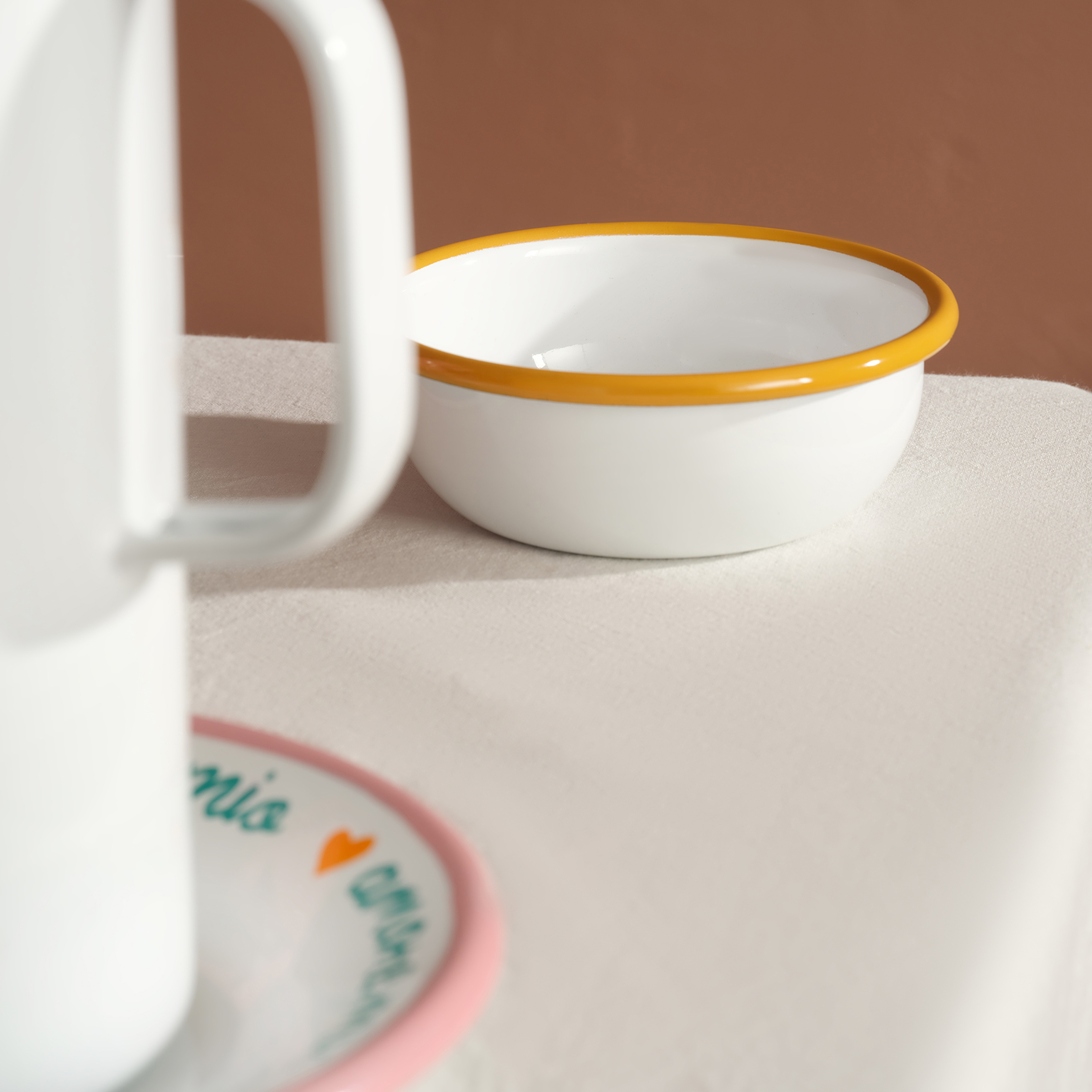 Frigya Emaye Kase 12 Cm Altın Sarısı