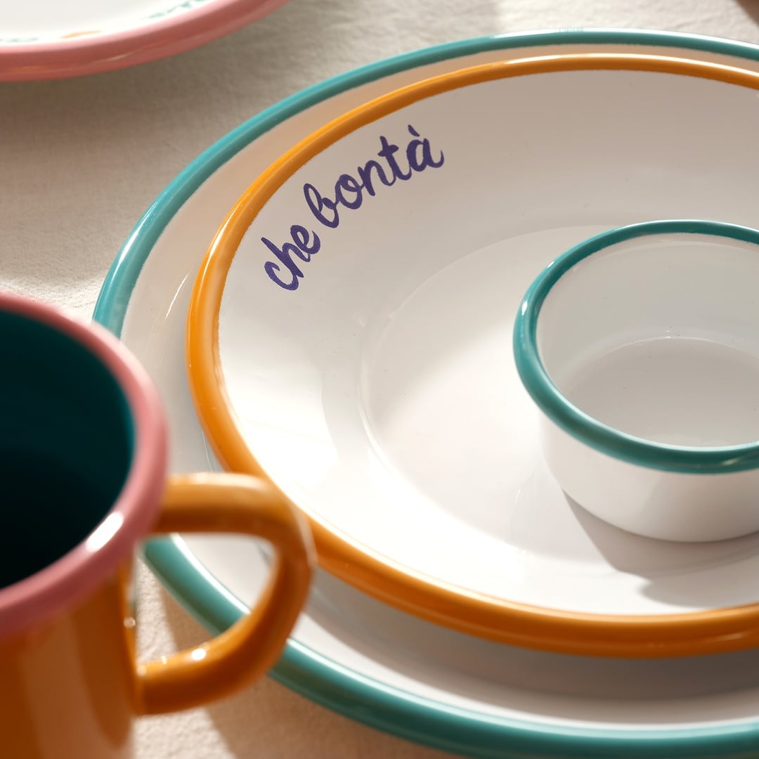 Frigya Emaye Tabak 21 Cm Altın Sarısı