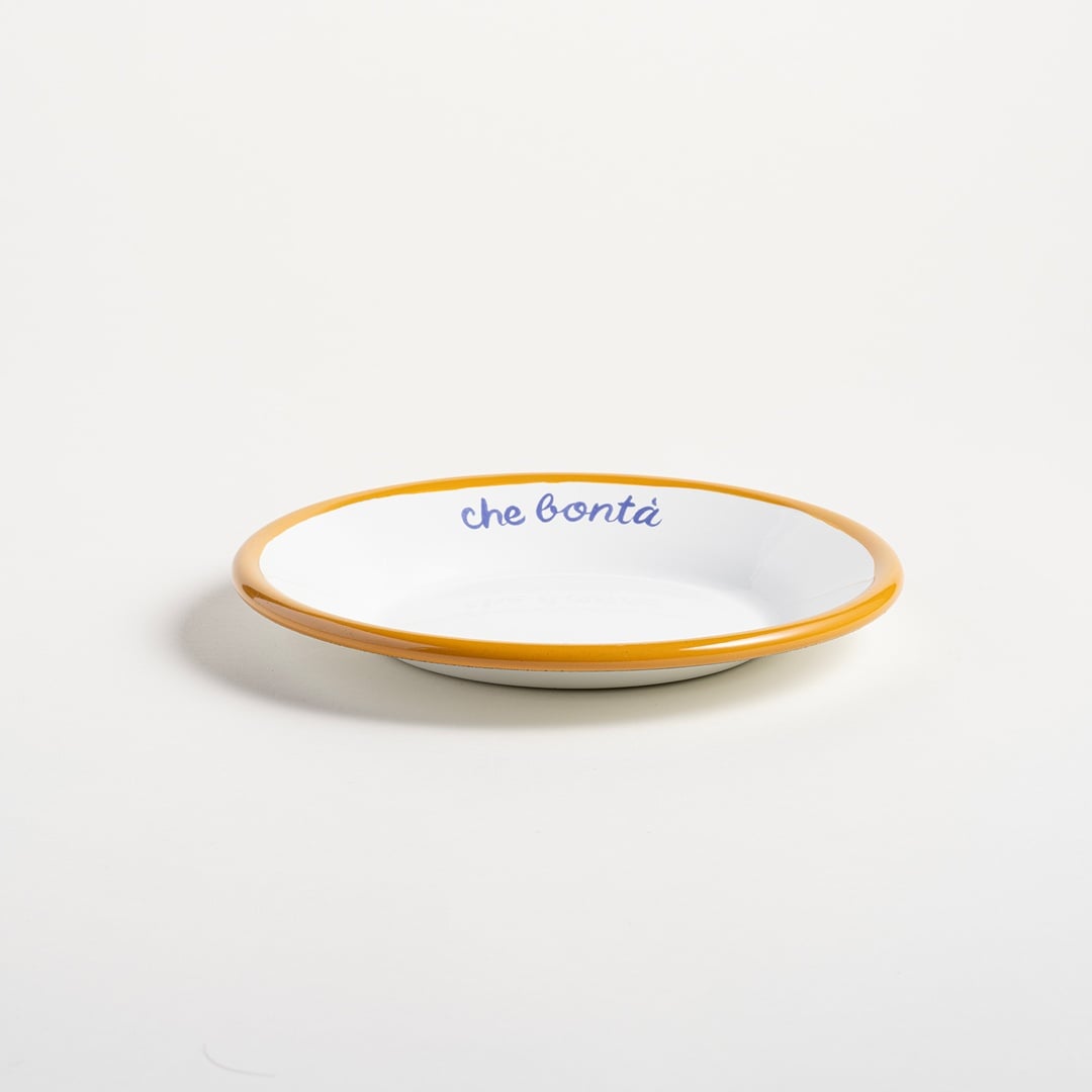 Frigya Emaye Tabak 21 Cm Altın Sarısı