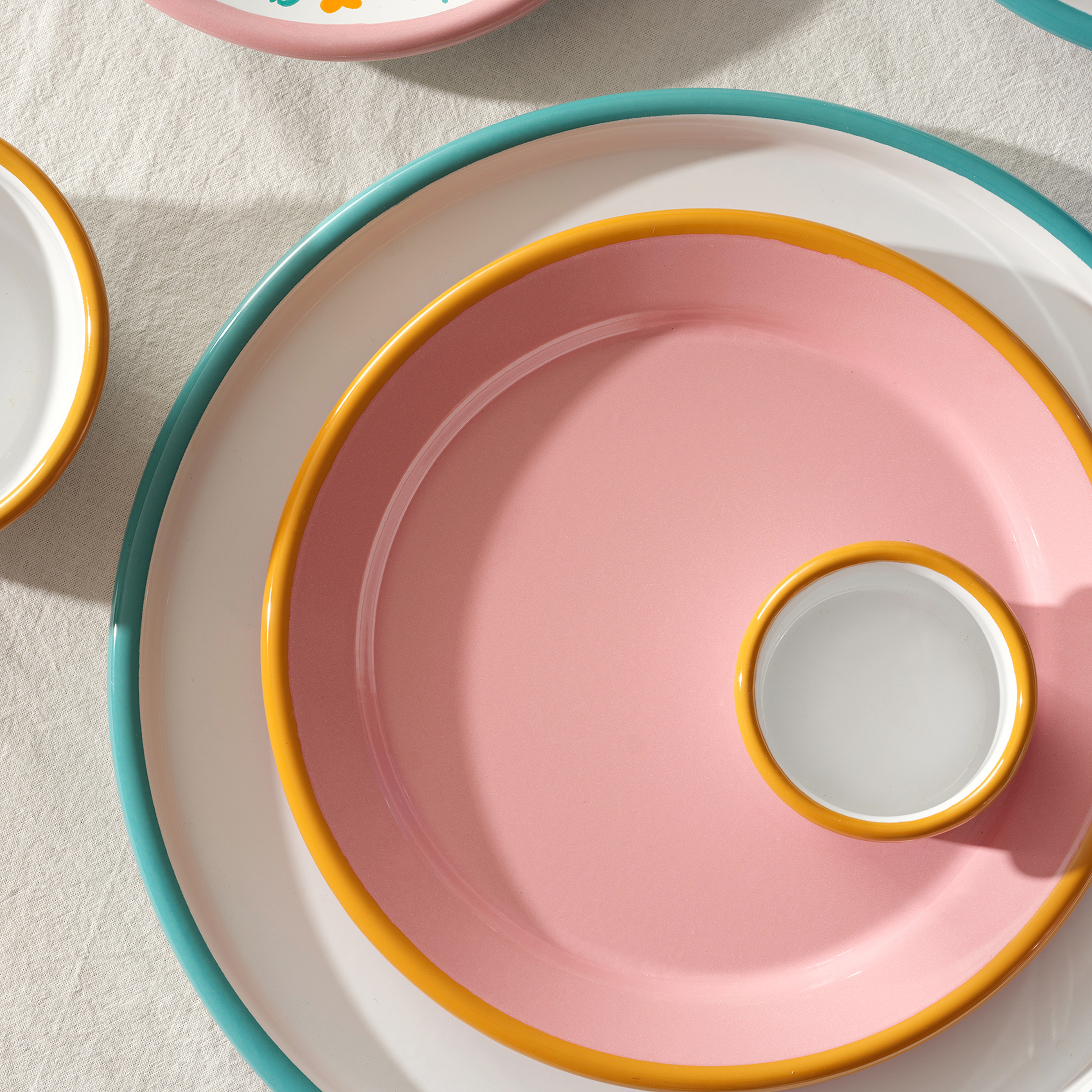 Frigya Emaye Tabak 25 Cm Gül Kurusu