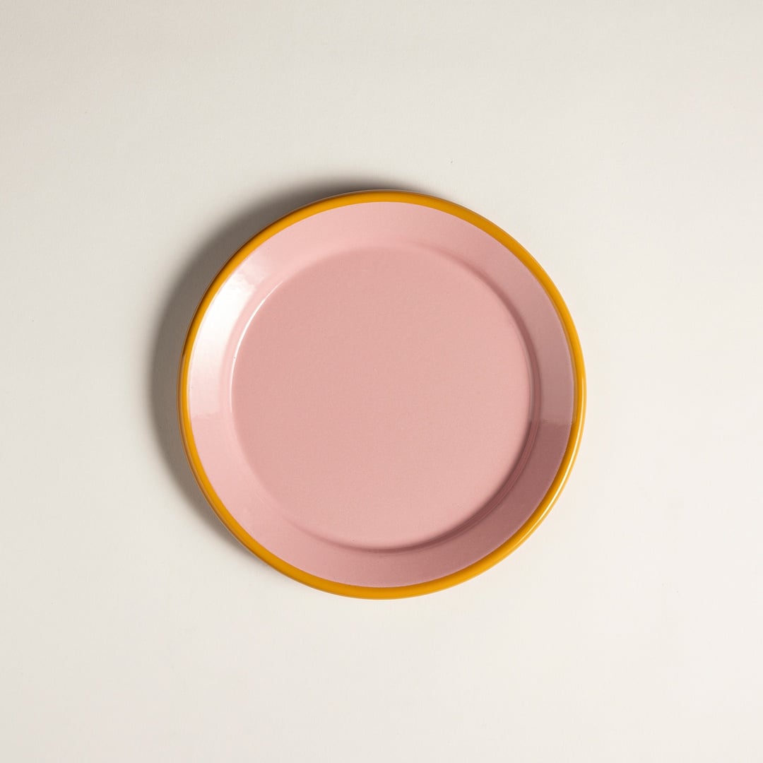 Frigya Emaye Tabak 25 Cm Gül Kurusu