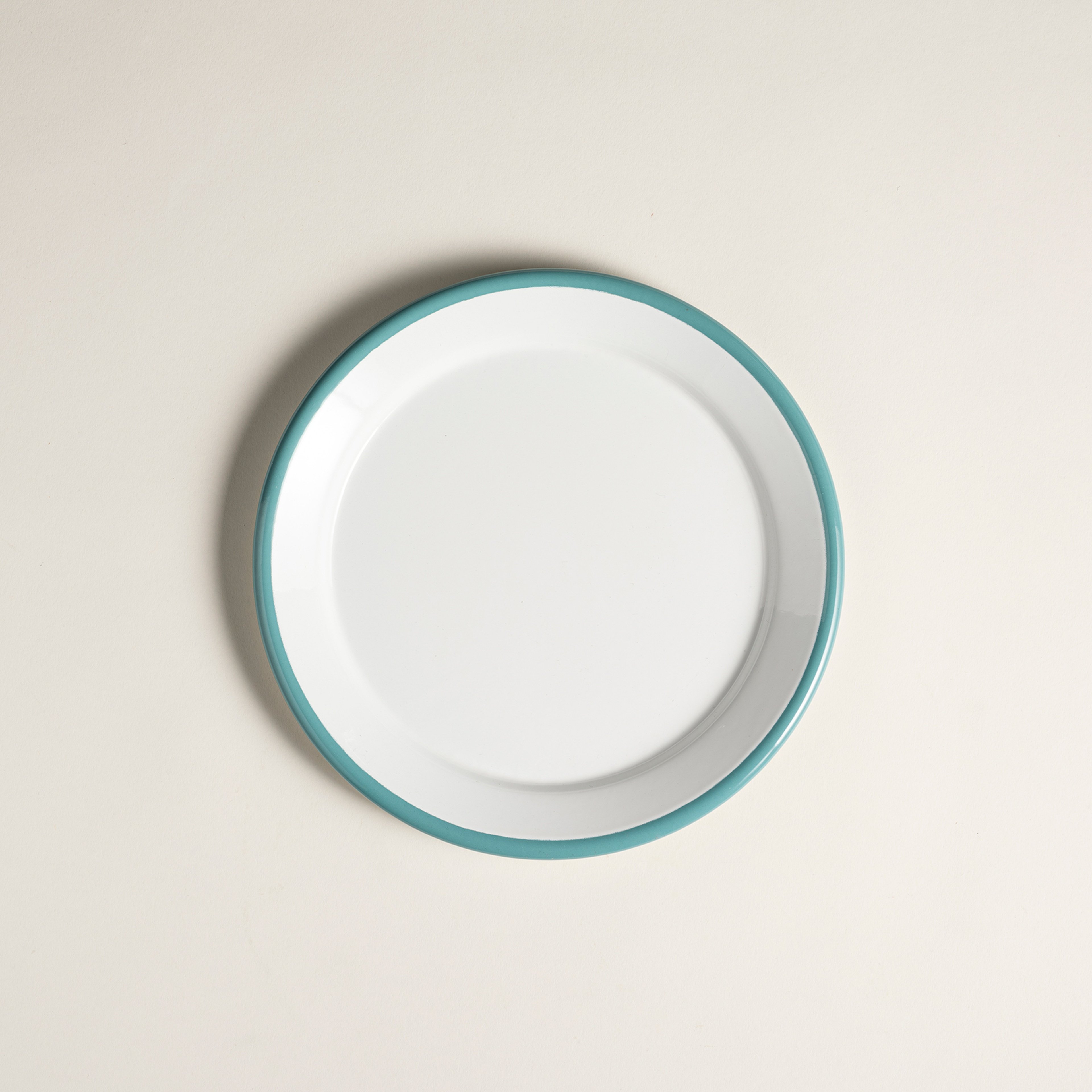 Frigya Emaye Tabak 25 Cm Beyaz - Turkuaz