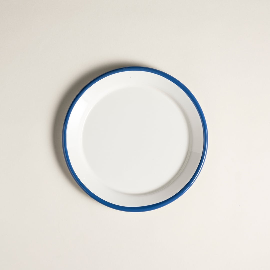 Frigya Emaye Tabak 25 Cm Beyaz - Kobalt