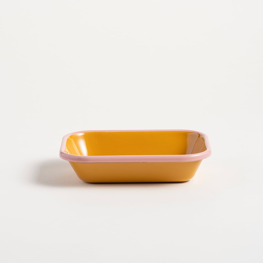 Frigya Emaye Tabak 16 Cm Altın Sarısı