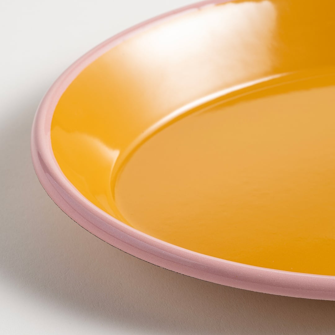 Frigya Emaye Tabak 30 Cm Altın Sarısı