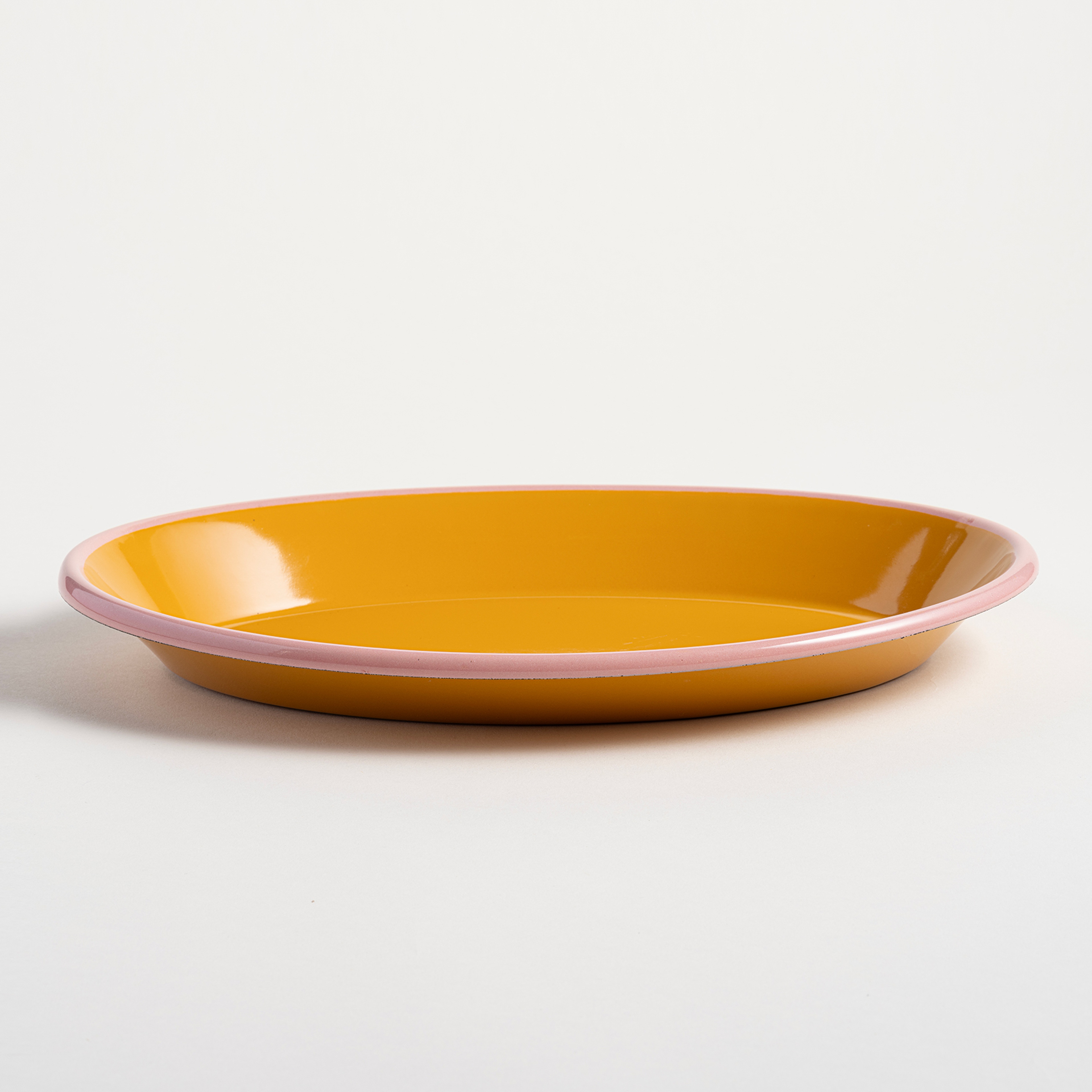 Frigya Emaye Tabak 30 Cm Altın Sarısı